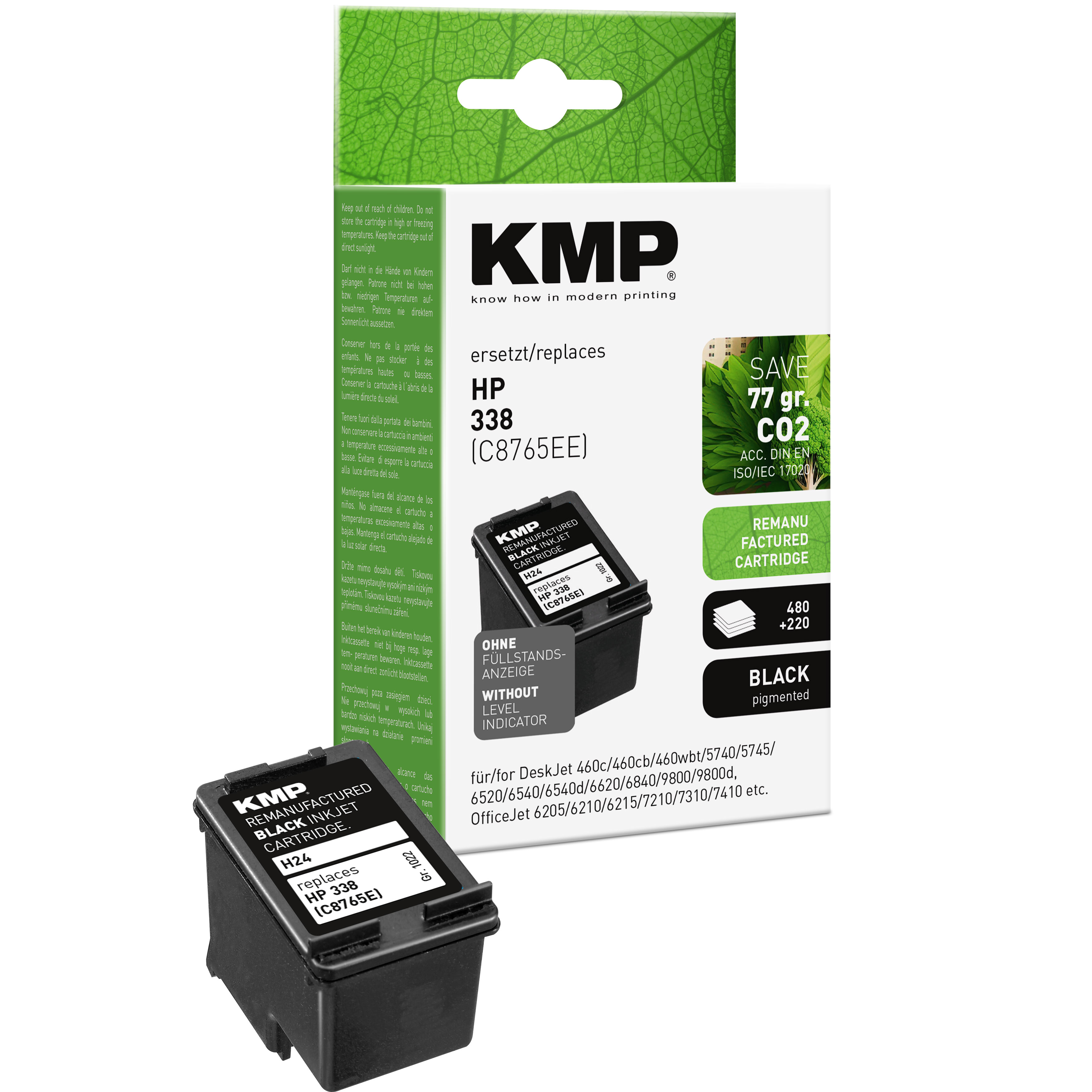 KMP H24 inkoustová kazeta inkoustová kazeta HP 338 (C8765E), černá