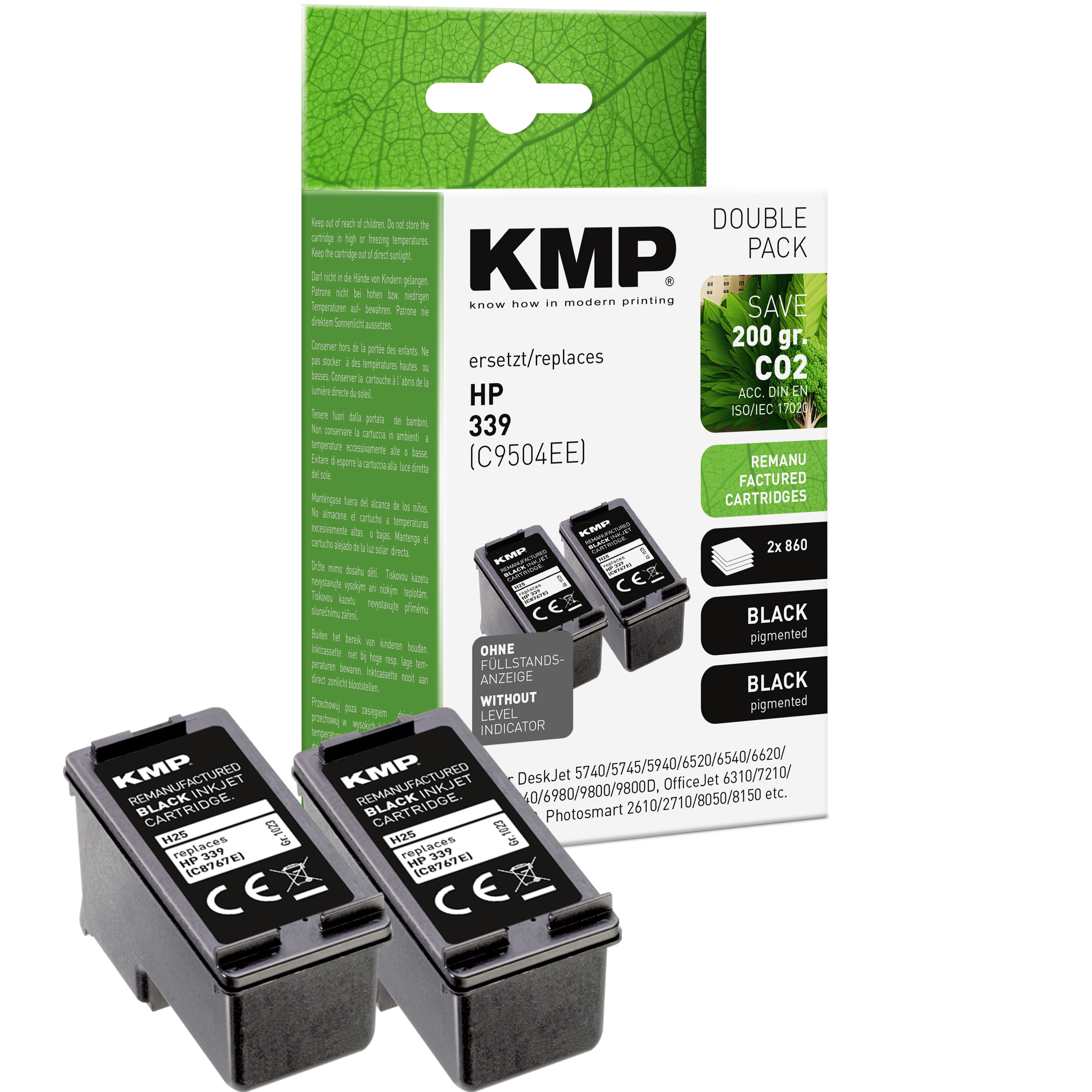 KMP H25D inkoustová kazeta inkoustová kazeta HP 339 (C8767E), černá