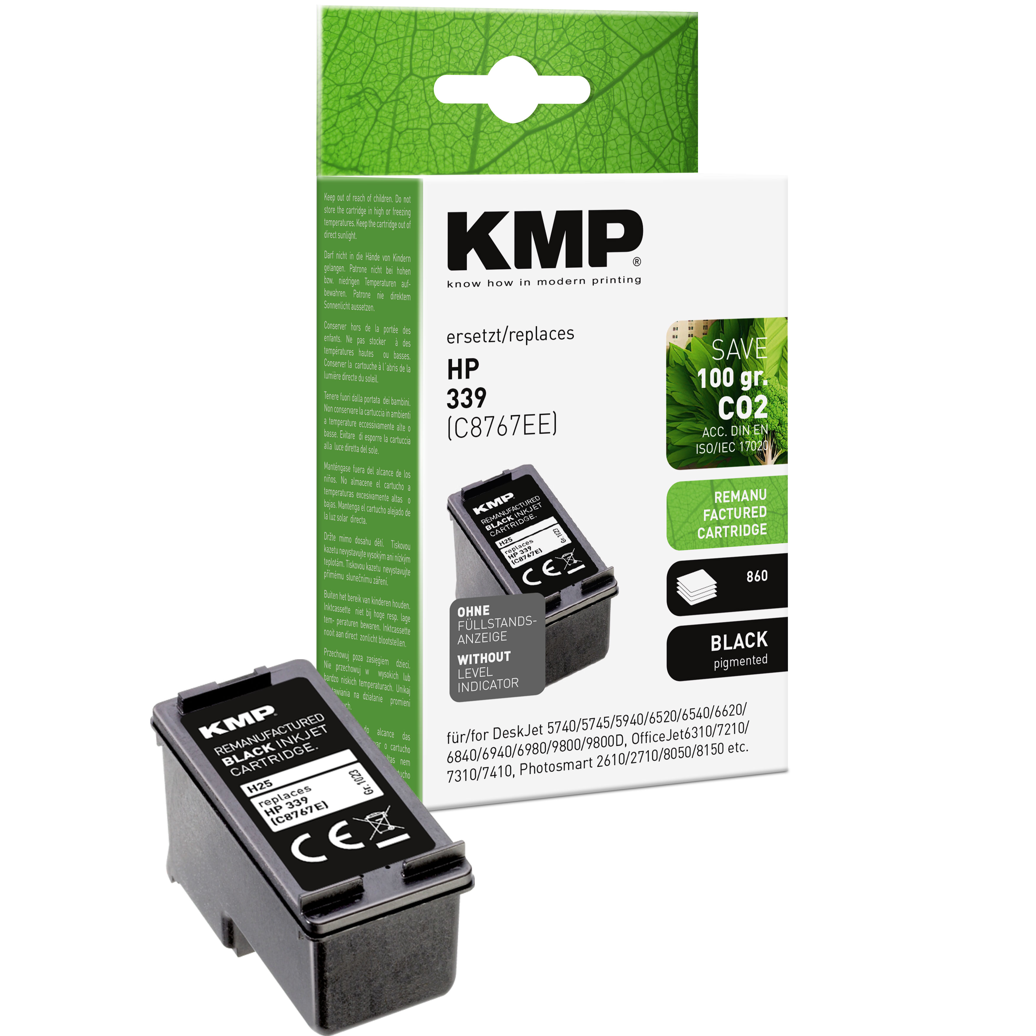 KMP H25 inkoustová kazeta inkoustová kazeta HP 339 (C8767E), černá