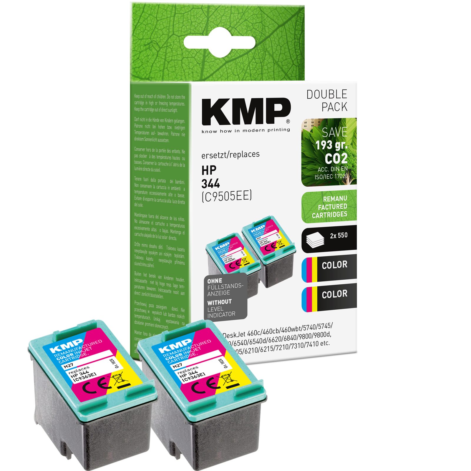 KMP H27D inkoustová kazeta inkoustová kazeta HP 344 (C9363E), barevná