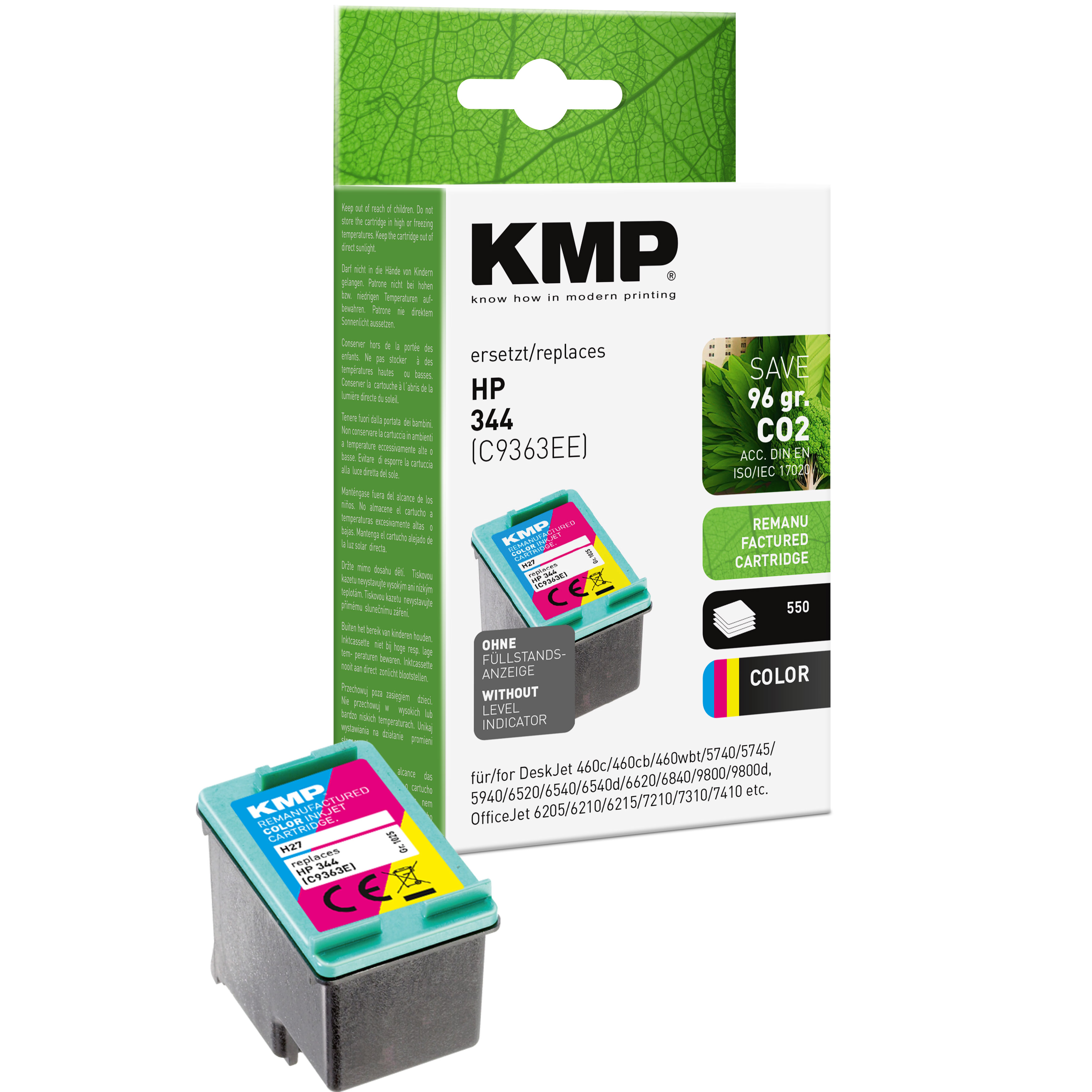 KMP H27 inkoustová kazeta inkoustová kazeta HP 344 (C9363E), barevná