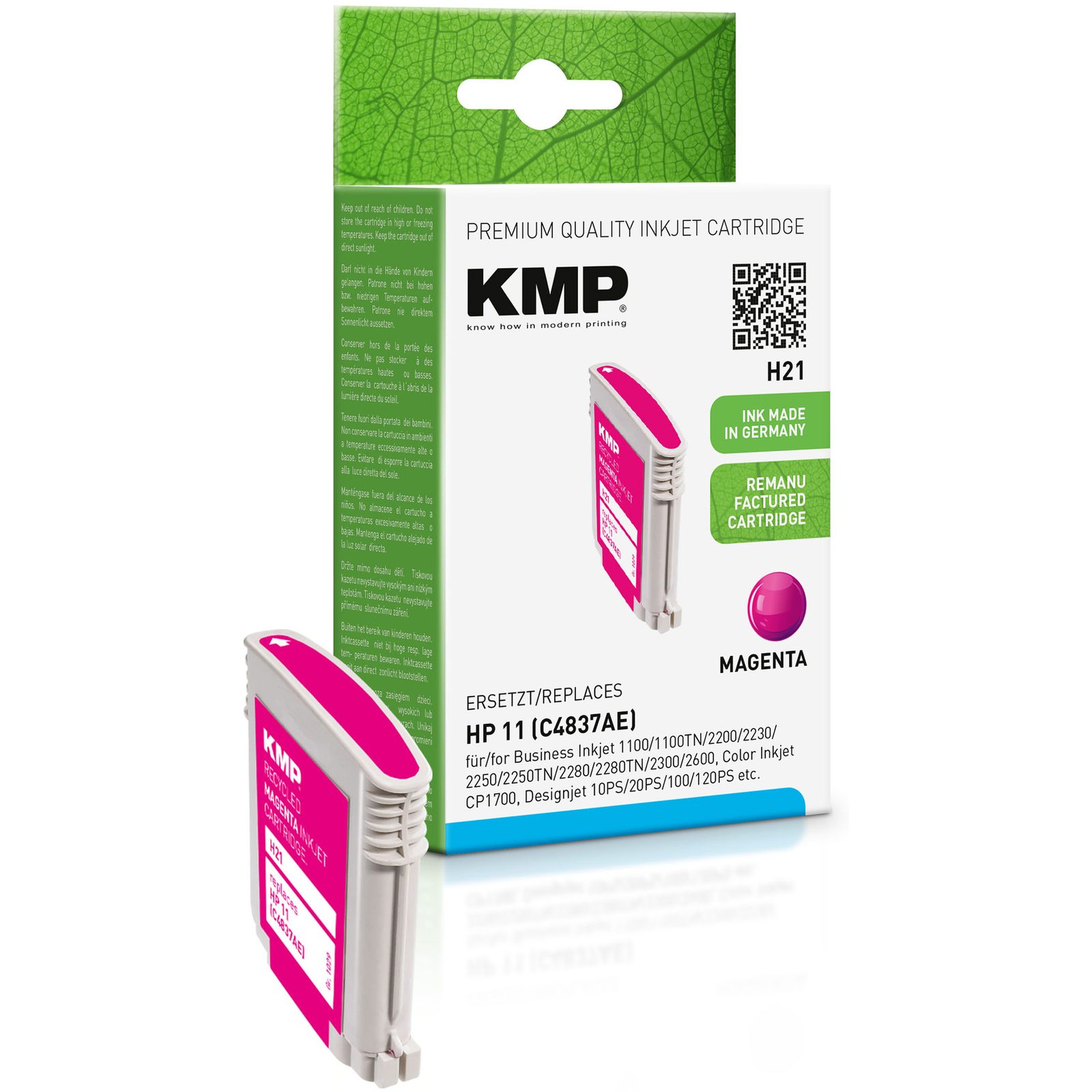 KMP H21 inkoustová kazeta inkoustová kazeta HP 11 (C4837AE), purpurová