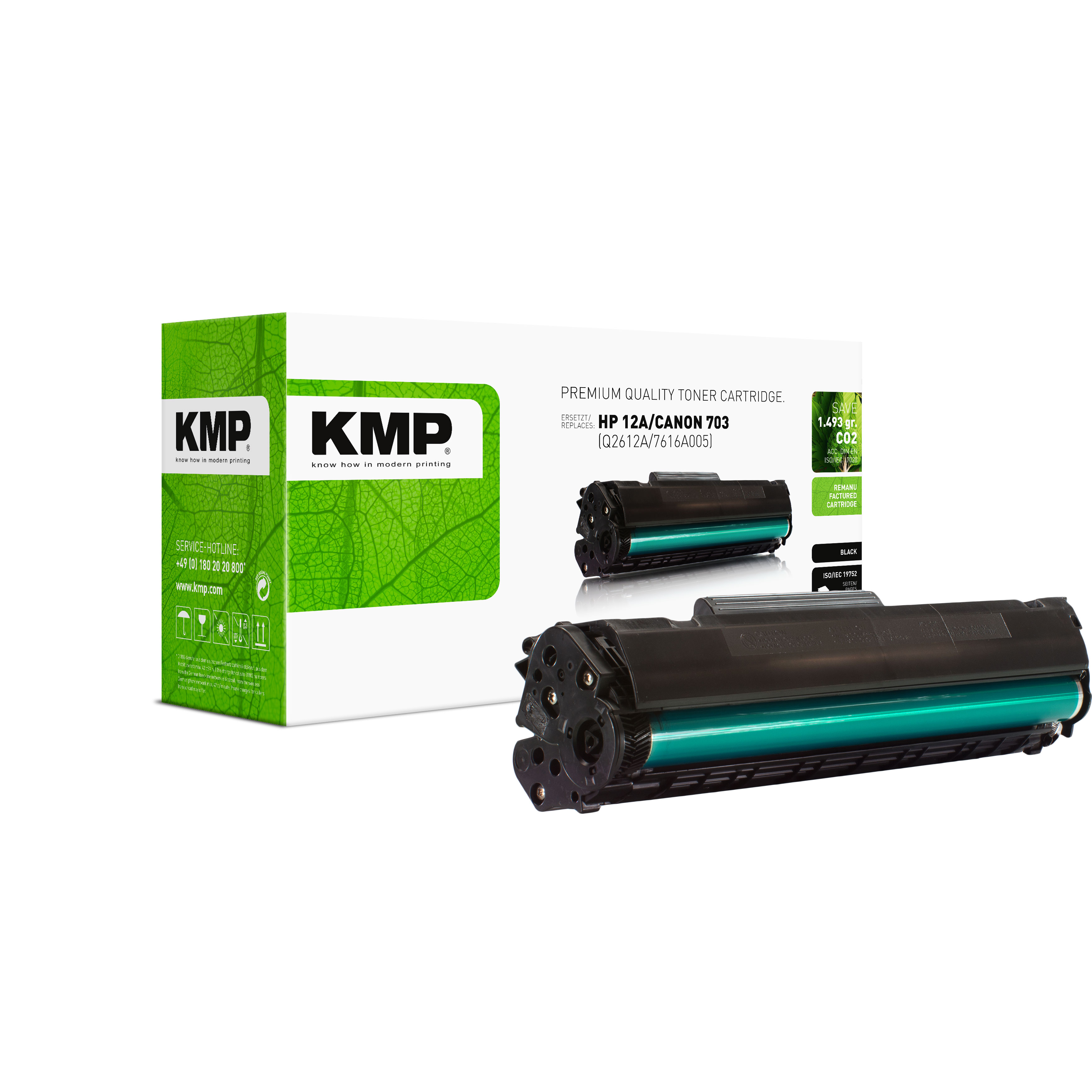 KMP H-T14 kompatibilní toner HP 12A (Q2612A), černý