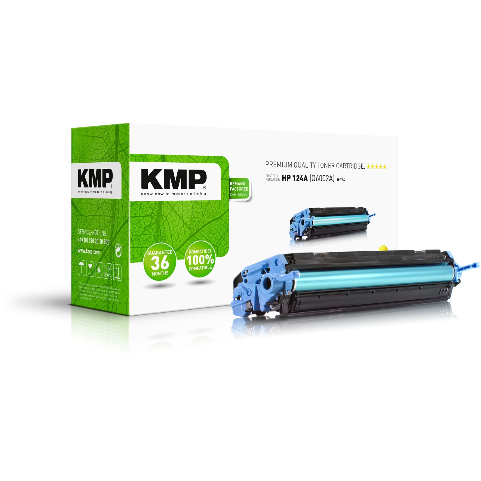 KMP H-T84 kompatibilní toner HP 124A (Q6002A), žlutý