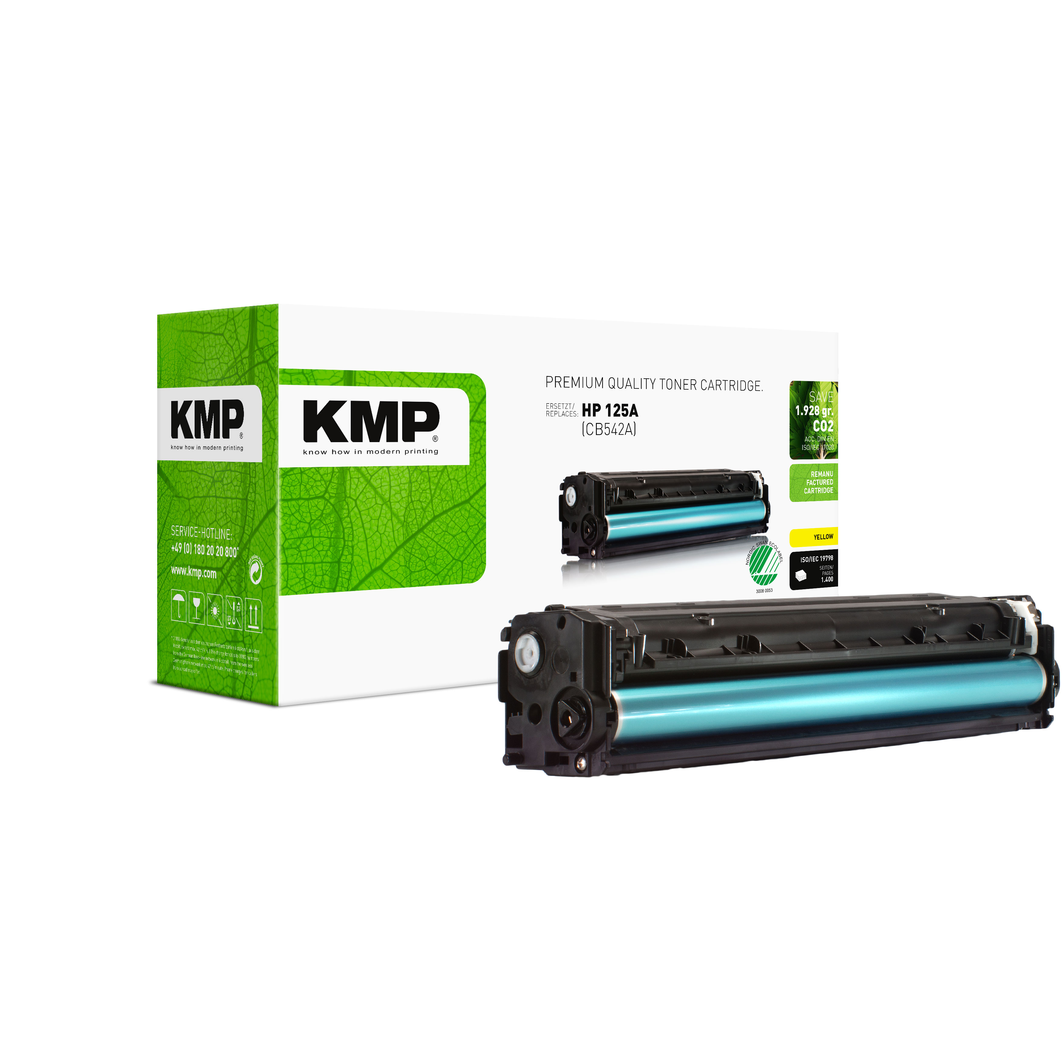 KMP H-T116 kompatibilní toner HP 125A (CB542A), žlutý