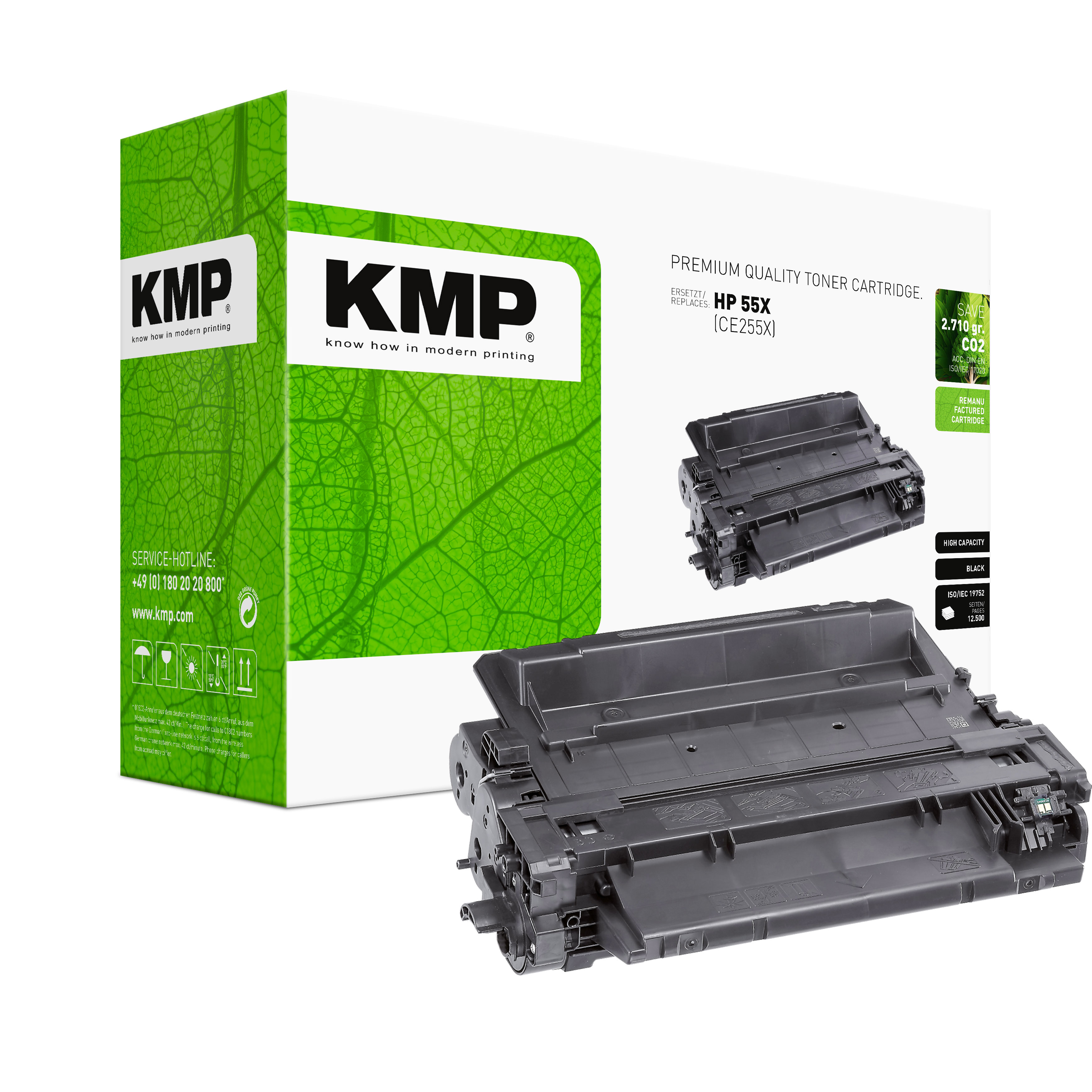 KMP H-T231 kompatibilní toner HP 55X (CE255X), černý
