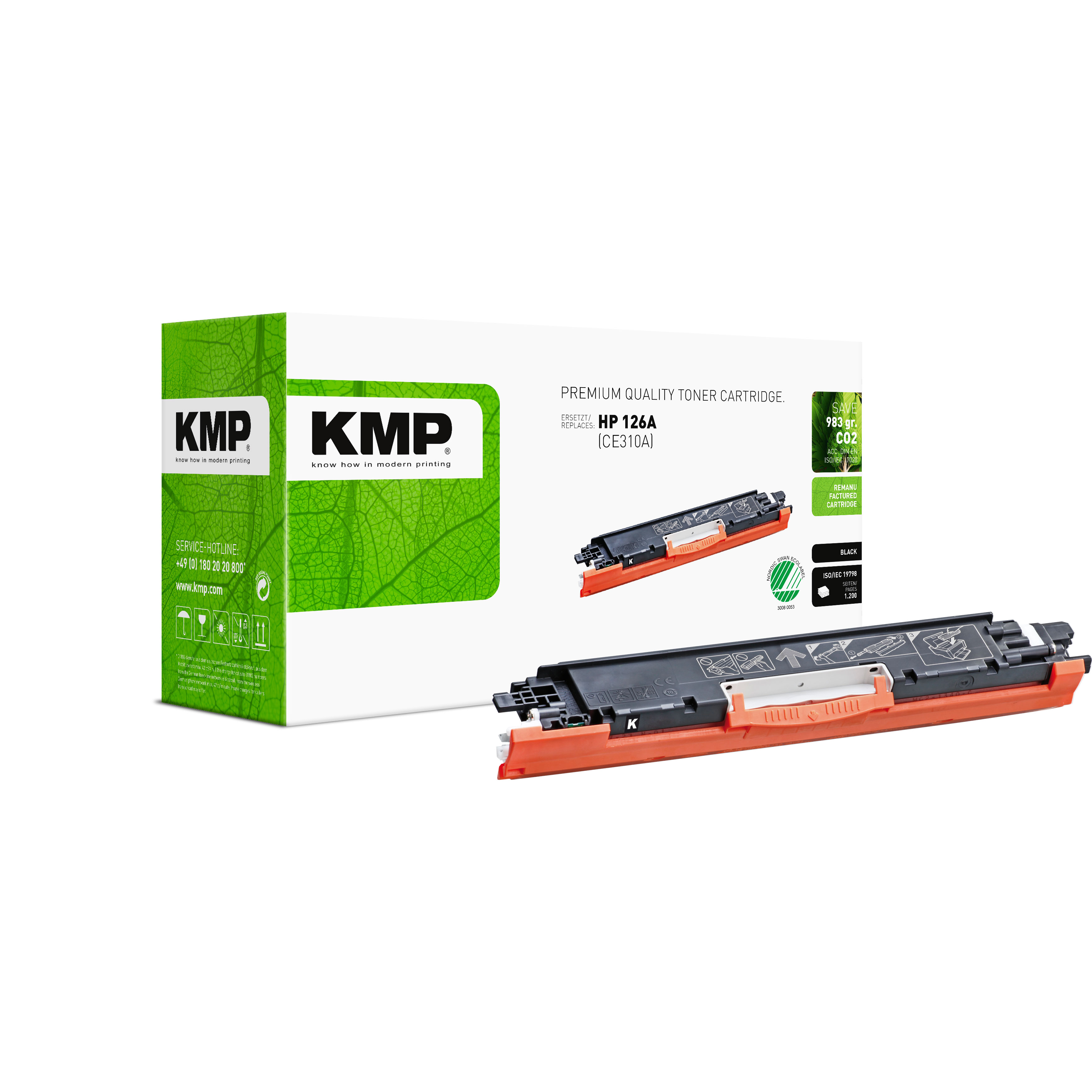 KMP H-T148 kompatibilní toner HP 126A (CE310A), černý