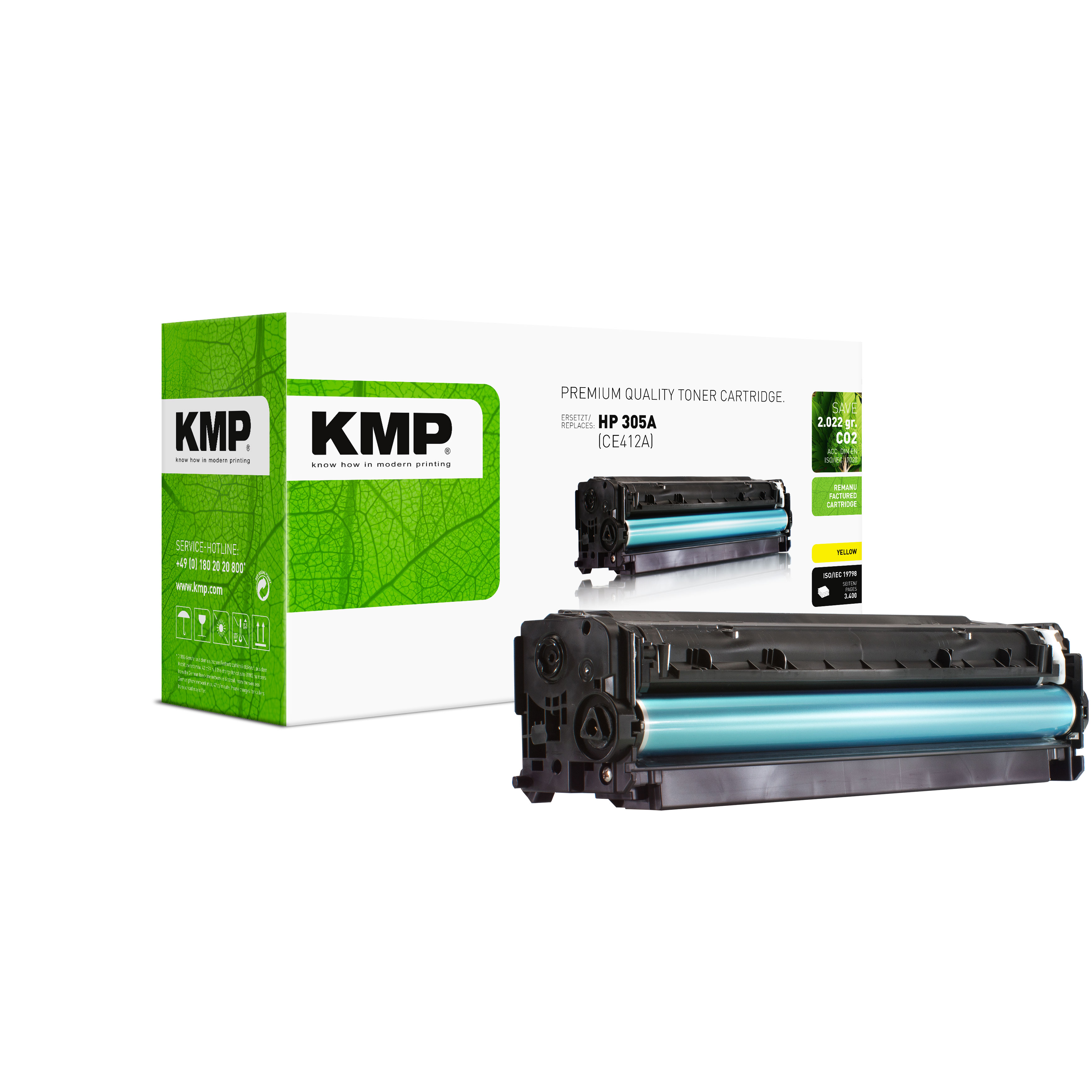 KMP H-T160 kompatibilní toner HP 305A (CE412A), žlutý