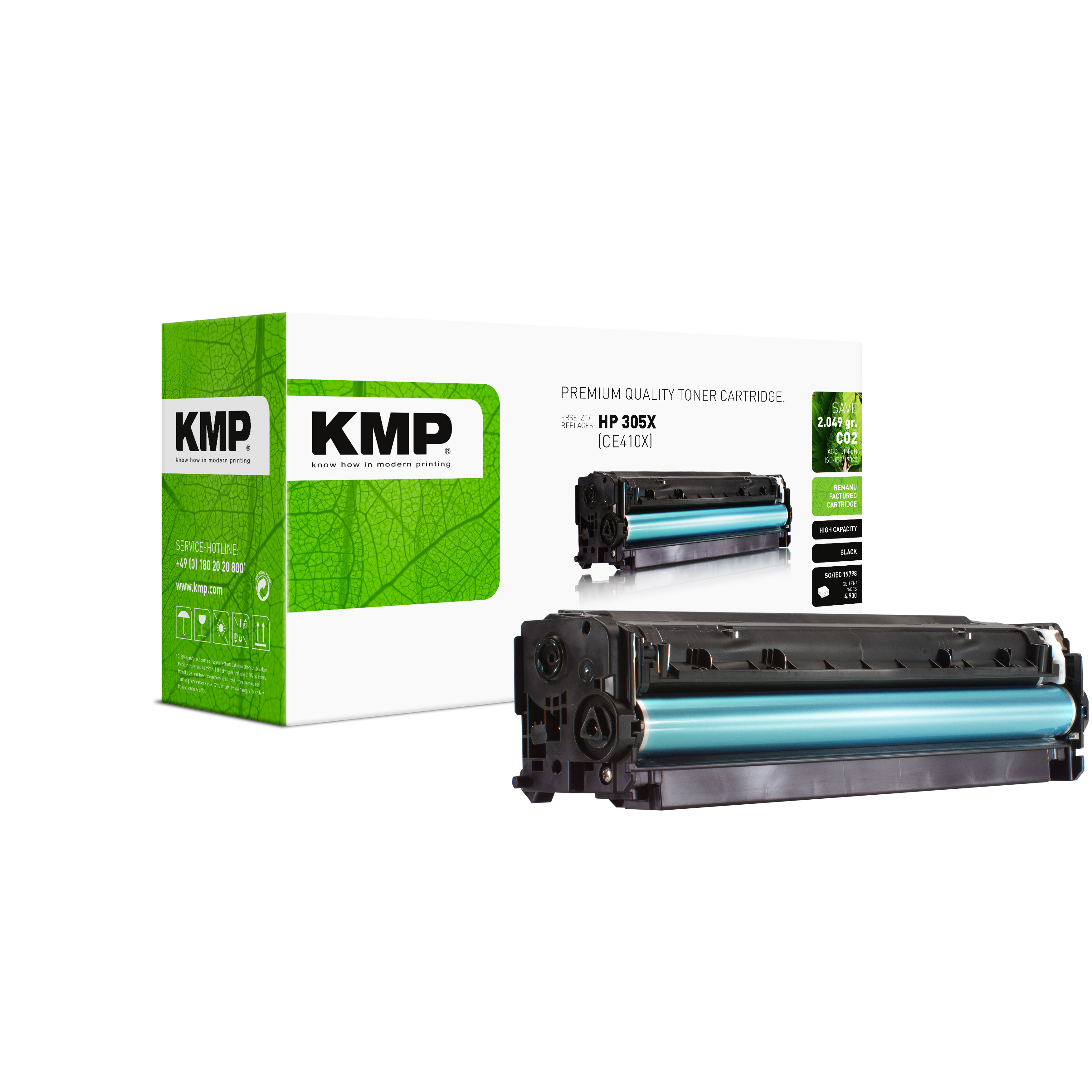 KMP H-T157 kompatibilní toner HP305X (CE410X), černý