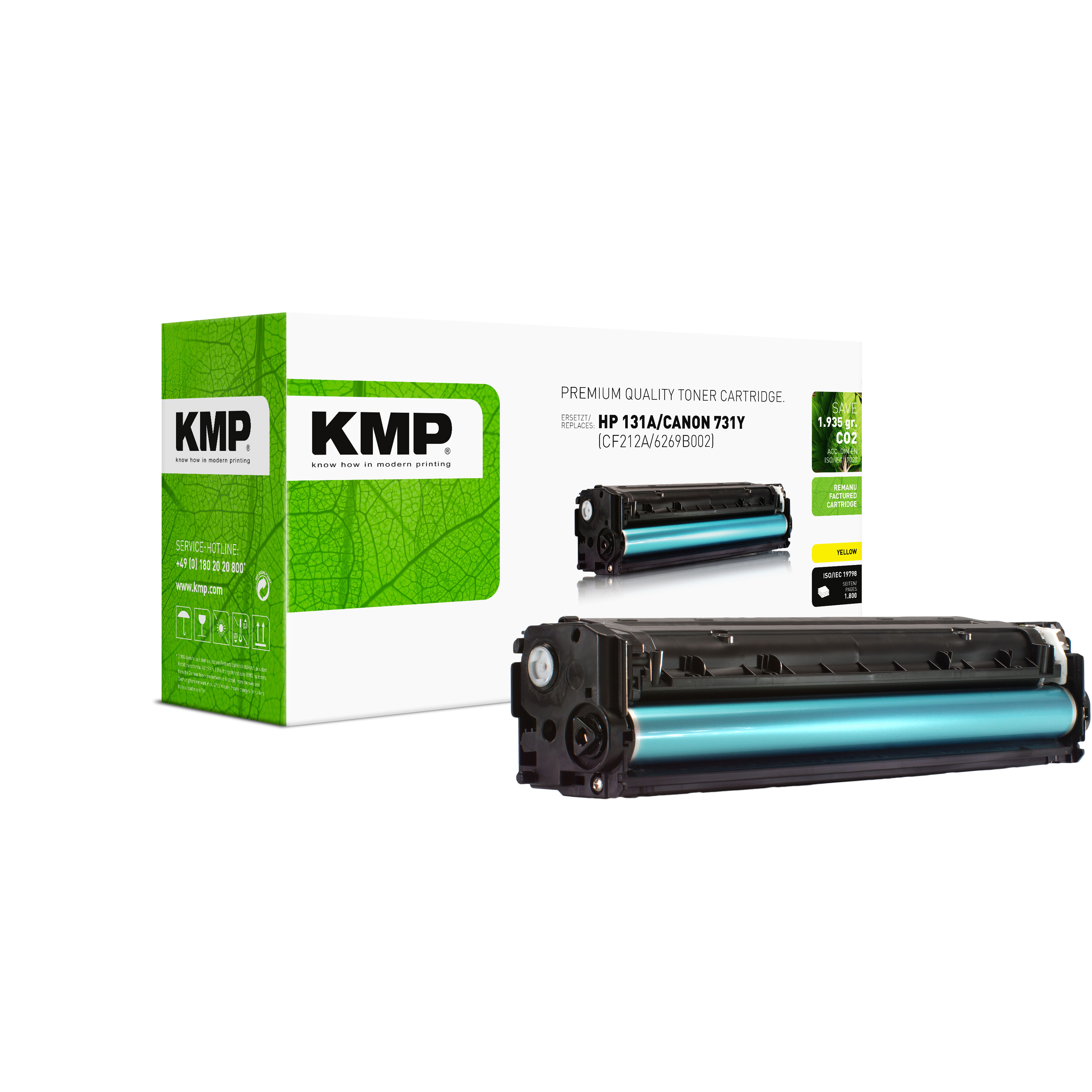 KMP H-T174 kompatibilní toner HP 131A (CF212A), žlutý
