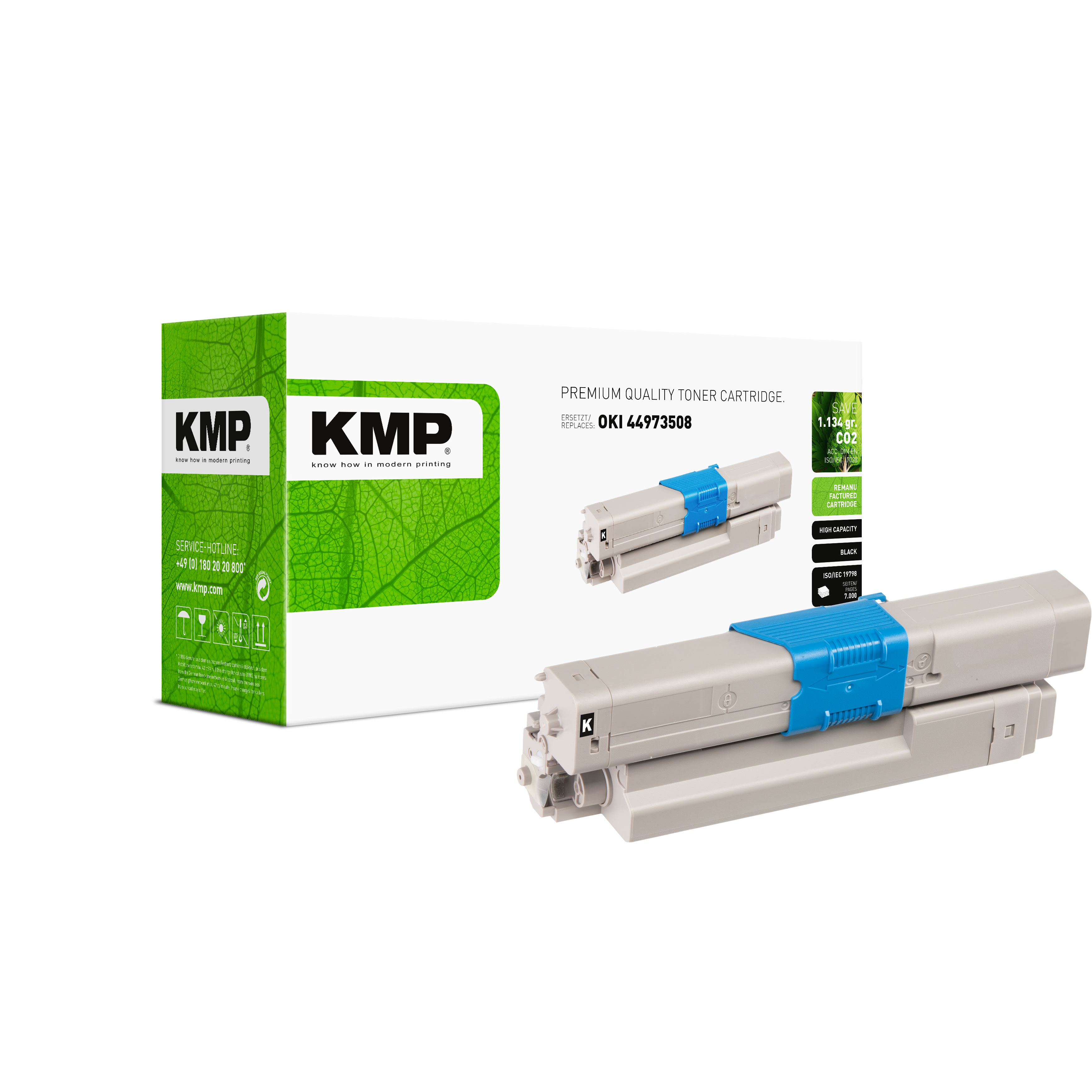 KMP O-T49BX kompatibilní toner OKI 44973508, černý