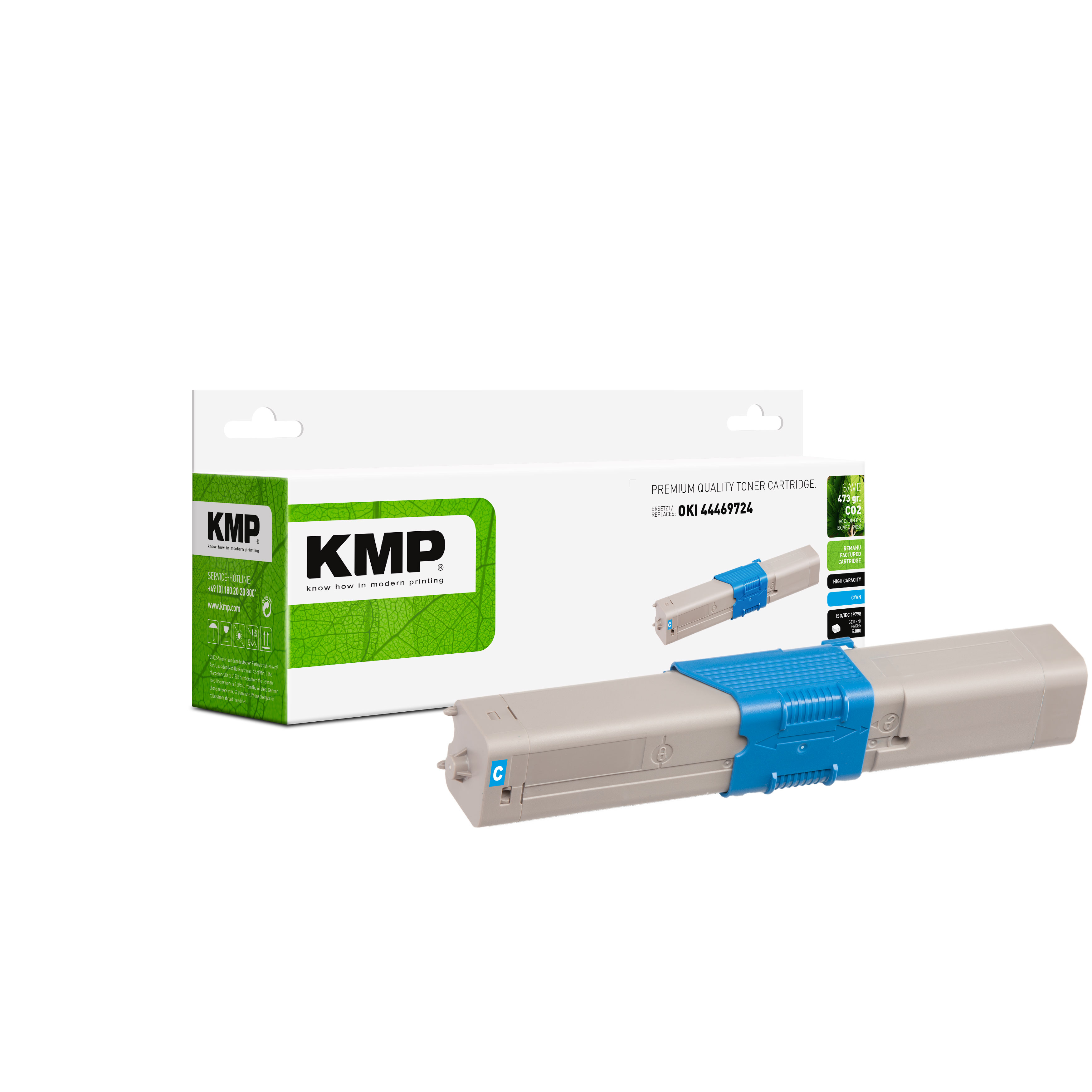 KMP O-T49CX kompatibilní toner OKI 44469724, azurový