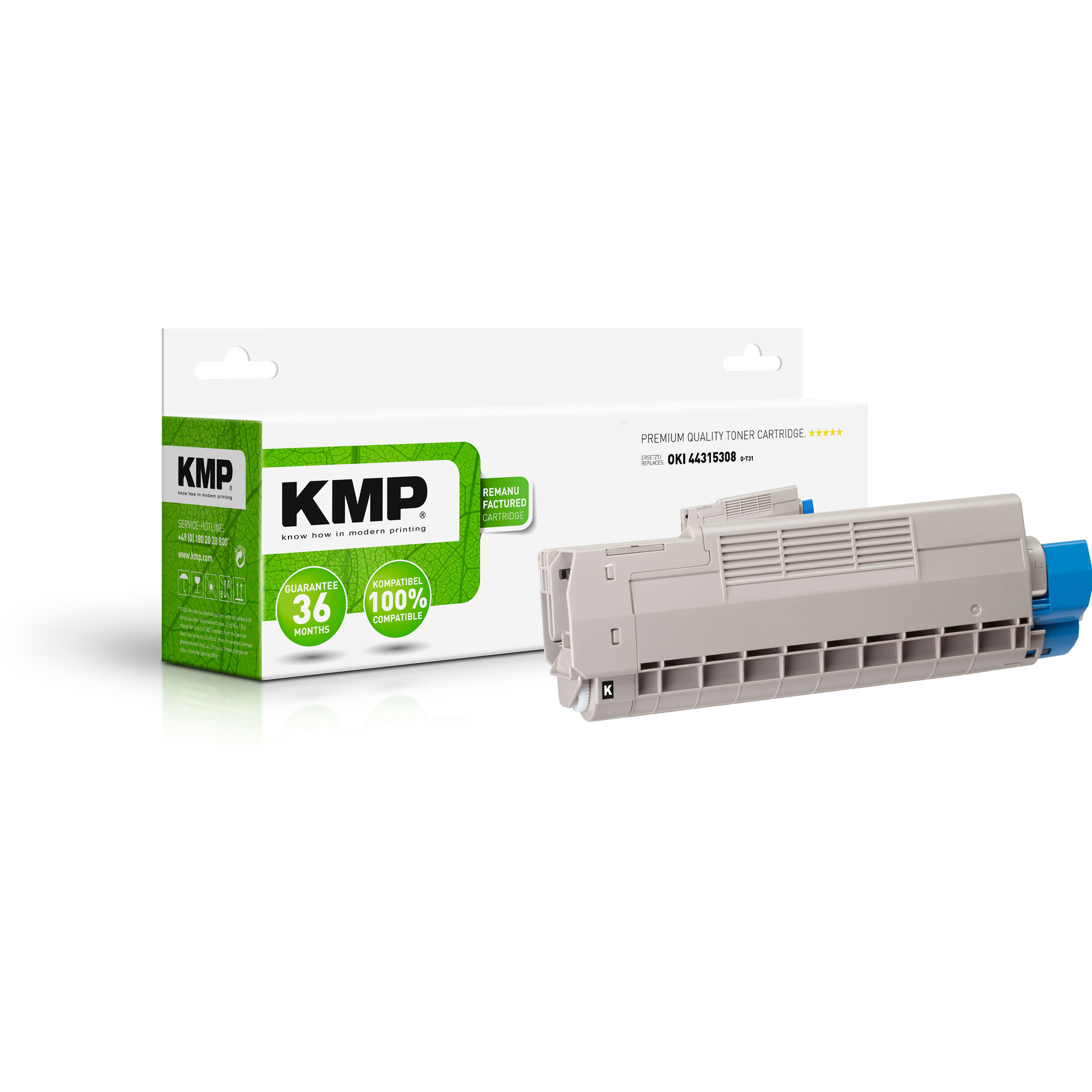 KMP O-T31 kompatibilní toner OKI 44315308, černý