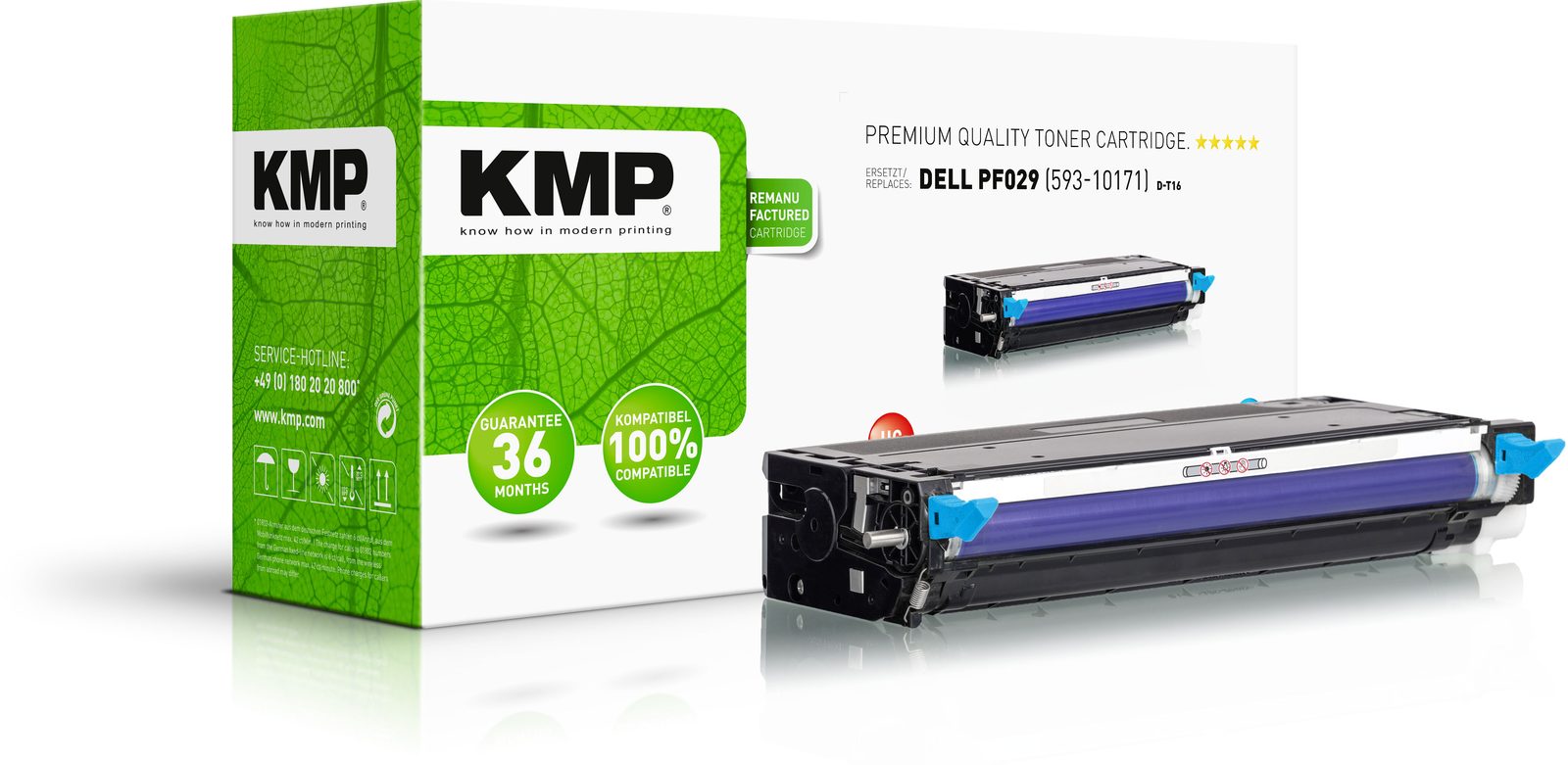 KMP D-T16 kompatibilní toner Dell PF029 (593-10171), azurový