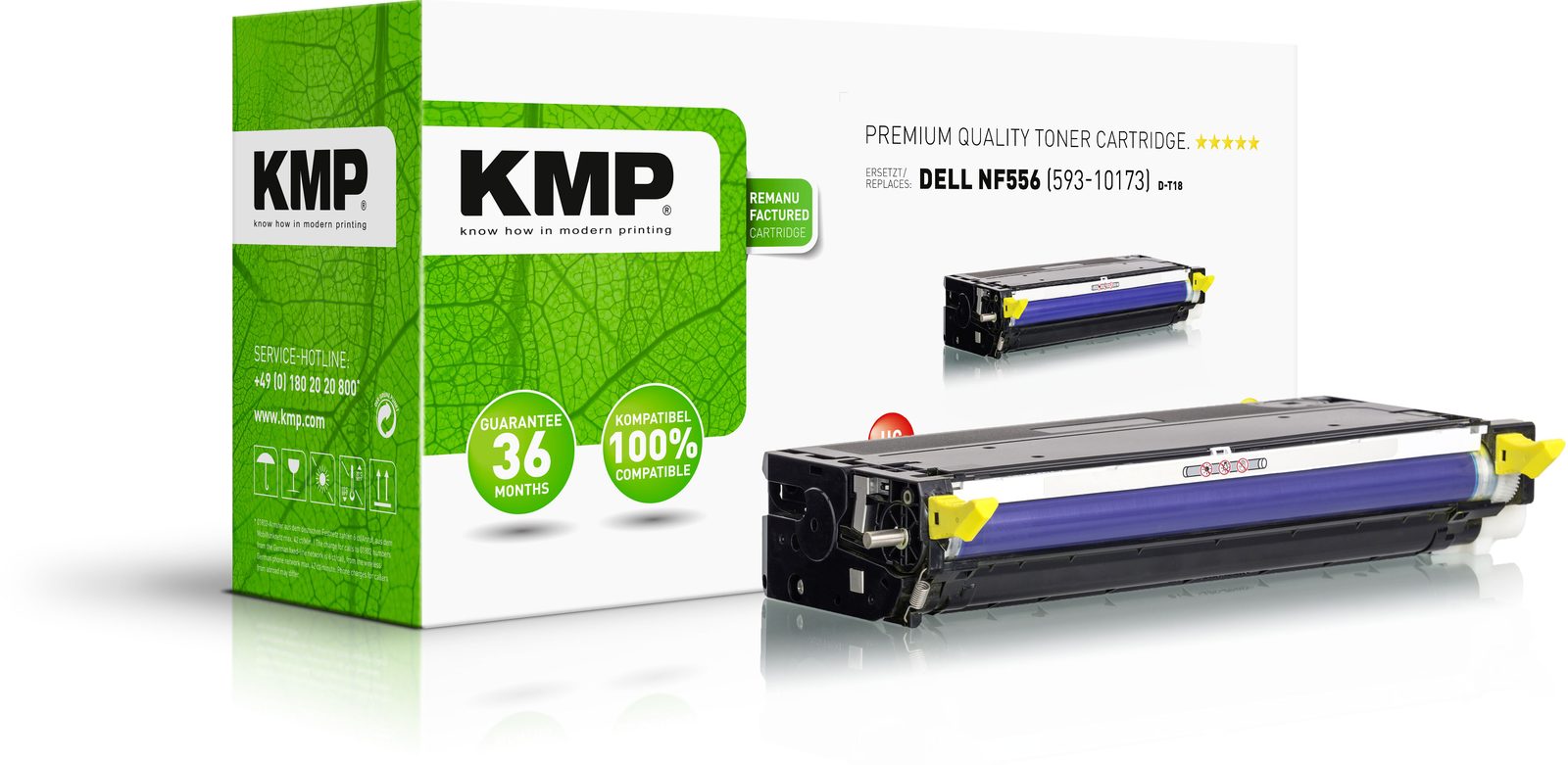 KMP D-T18 kompatibilní toner Dell NF556 (593-10173), žlutý