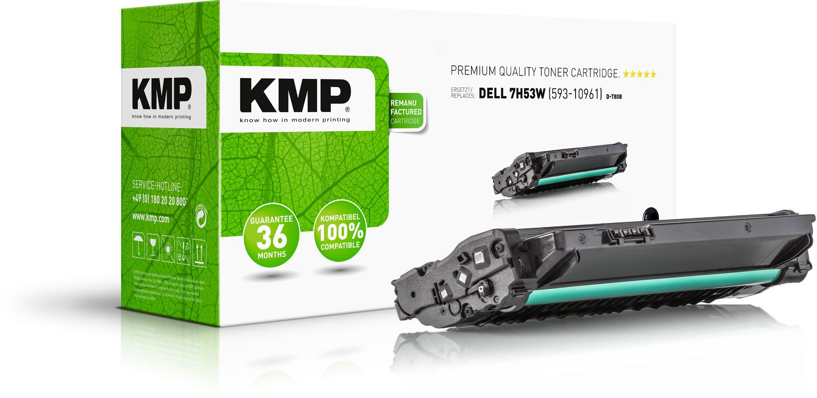 KMP D-T80B kompatibilní toner Dell 7H53W (593-10961), černý