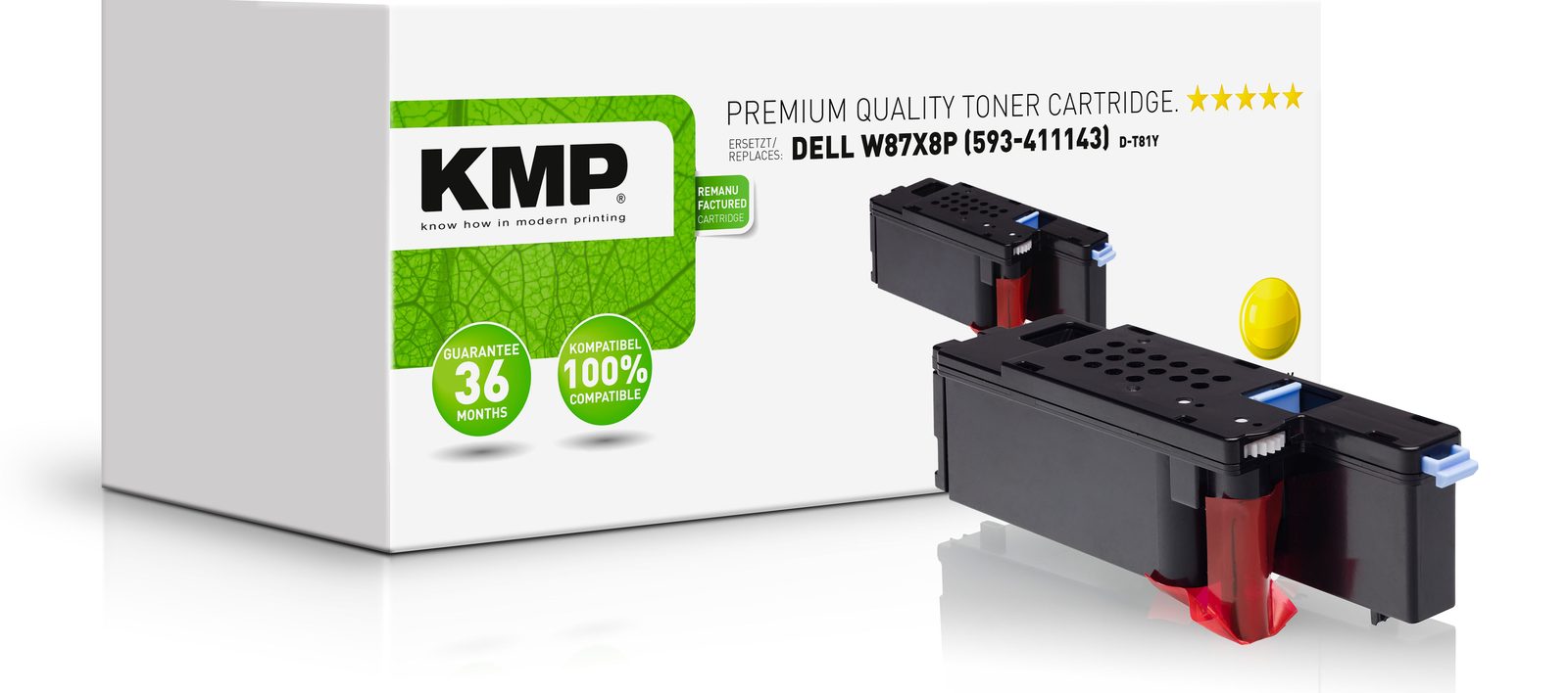 KMP D-T81Y kompatibilní toner Dell W87X8P (593-411143), žlutý