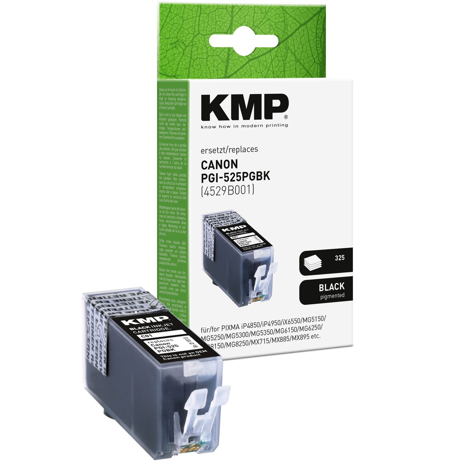 KMP C81 kompatibilní inkoustová kazeta Canon PGI525PGBK / 4529B001, černá