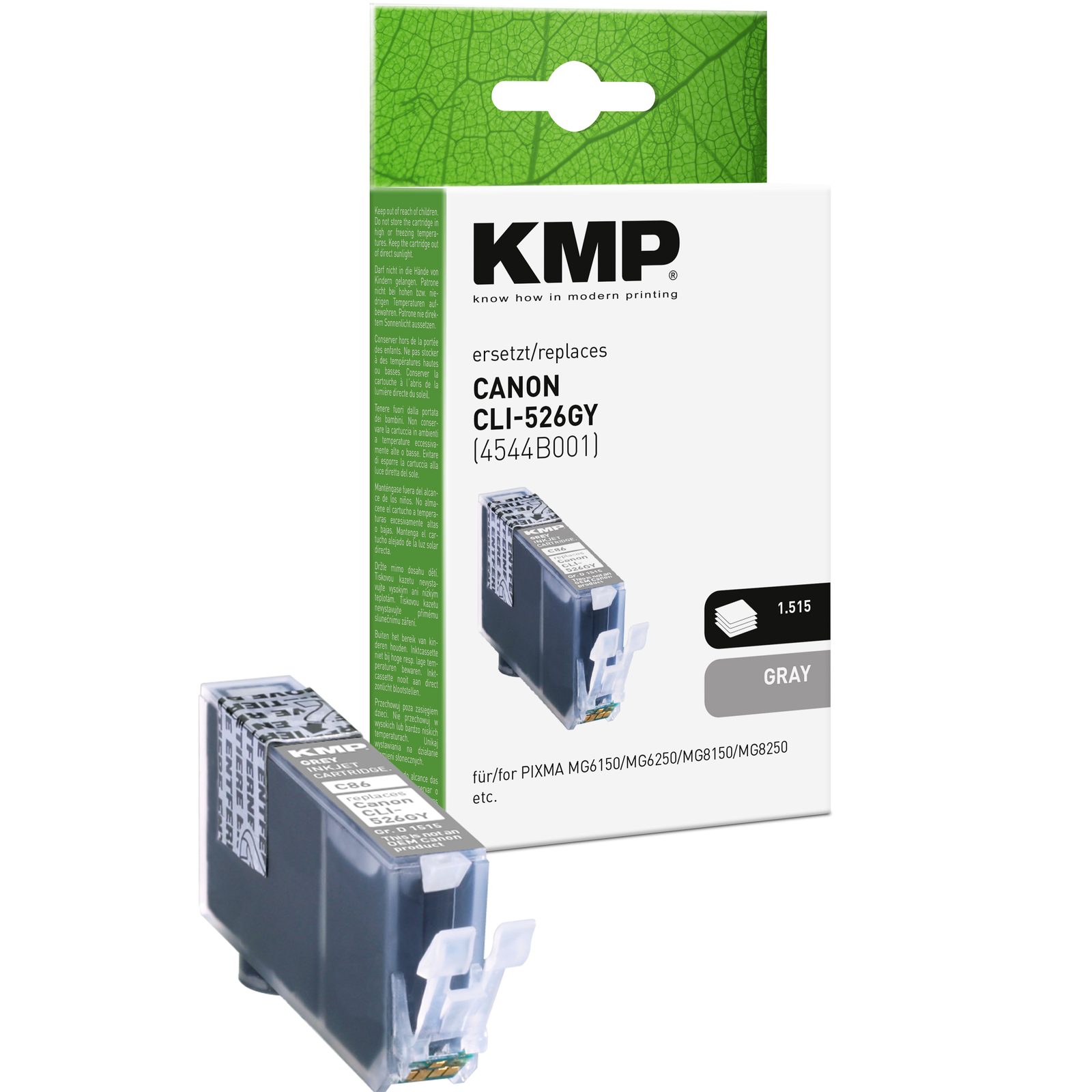 KMP C86 kompatibilní inkoustová kazeta Canon CLI526GY / 4544B001, barevná