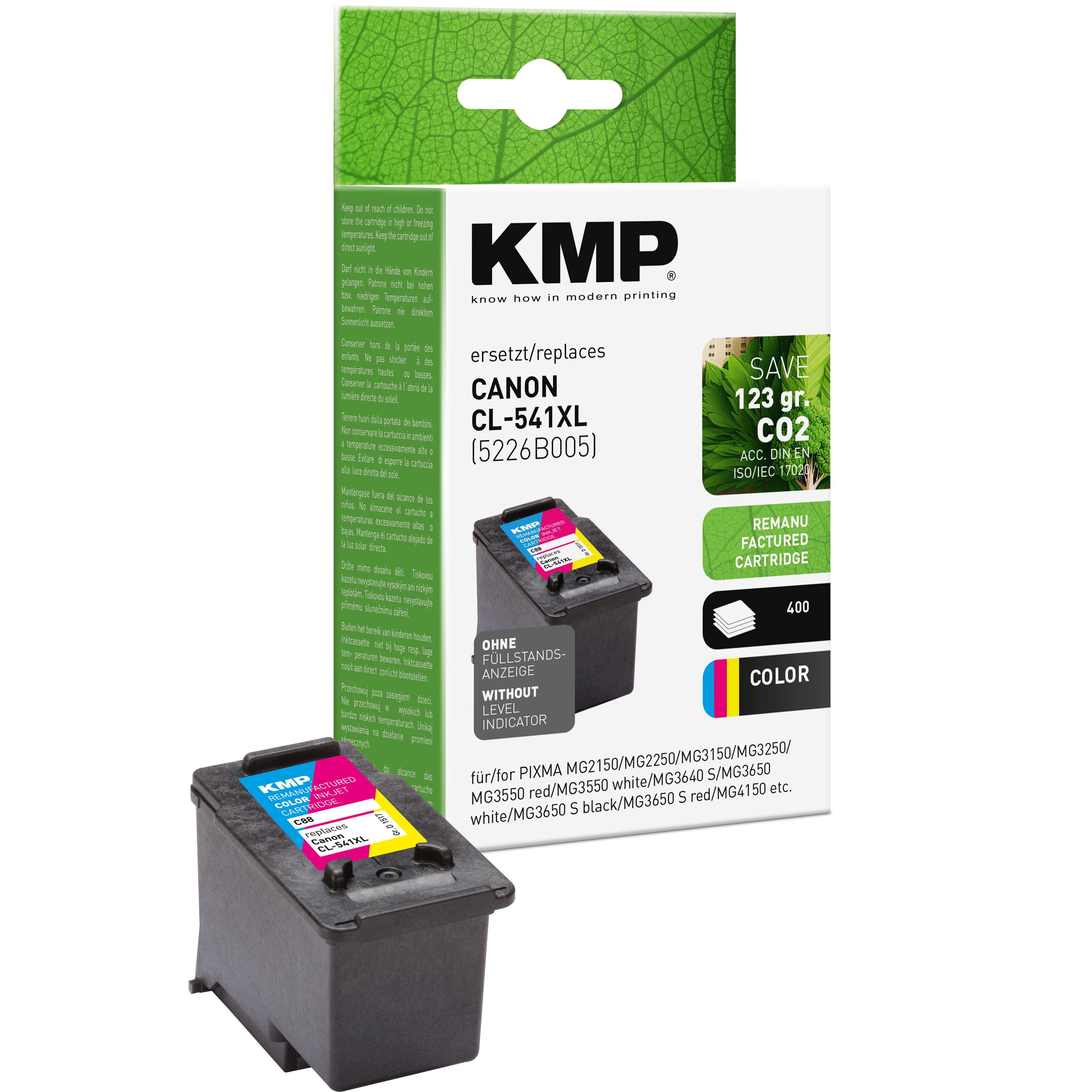 KMP C88 kompatibilní inkoustová kazeta Canon CL541XL / 5226B005, barevná