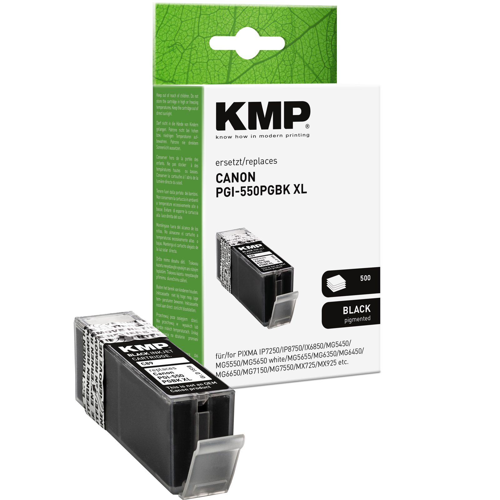 KMP C89 kompatibilní inkoustová kazeta Canon PGI550PGBK XL / 6431B001, černá