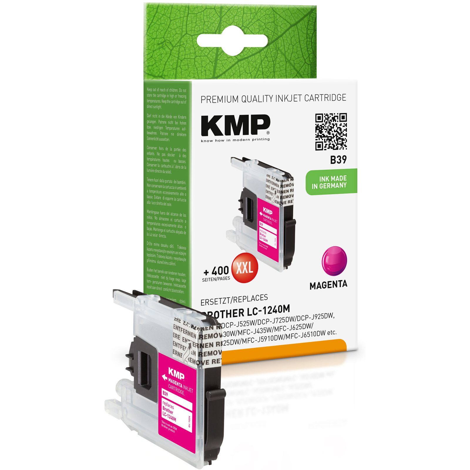 KMP B39 kompatibilní inkoustová kazeta Brother LC1240M, purpurová