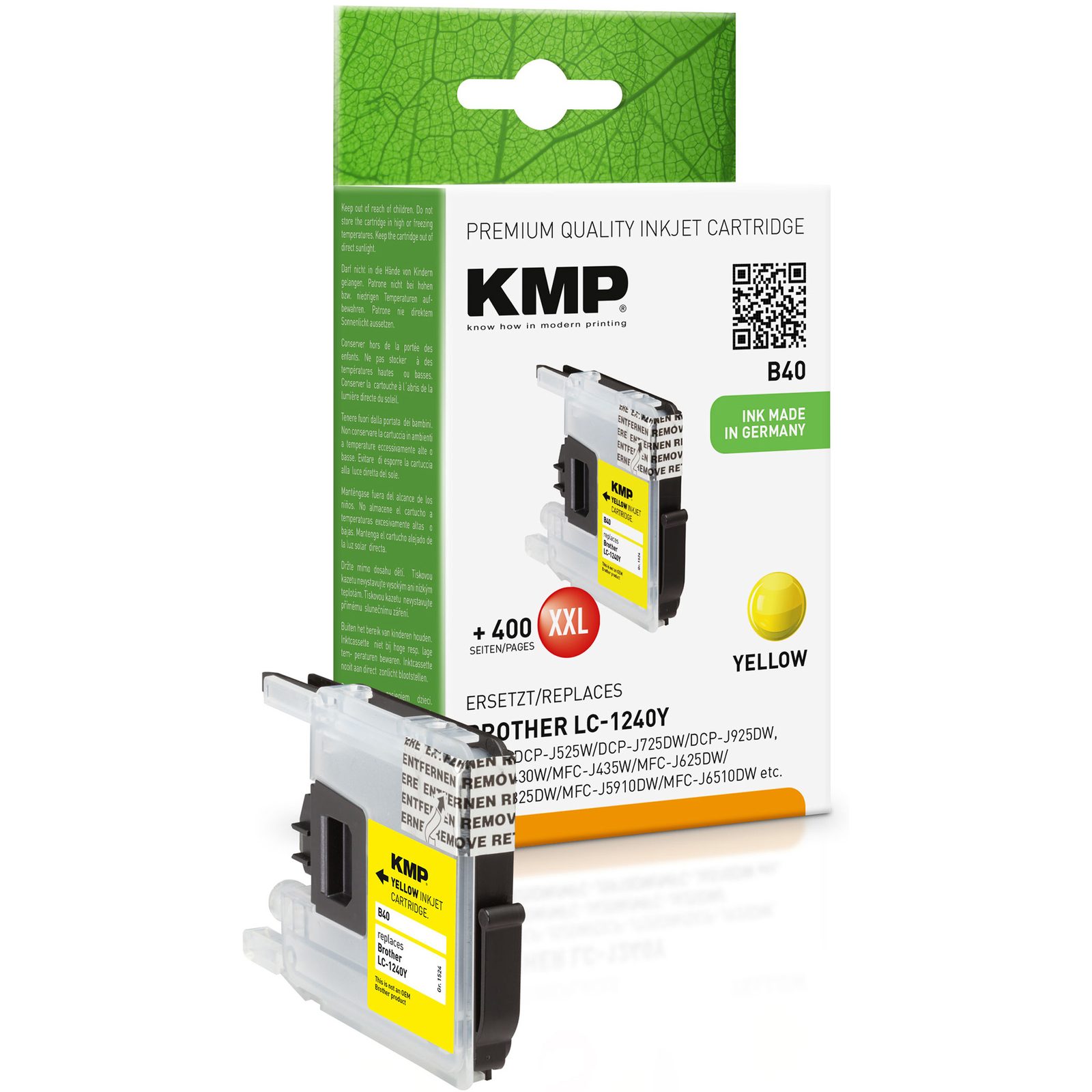 KMP B40 kompatibilní inkoustová kazeta Brother LC1240Y, žlutá