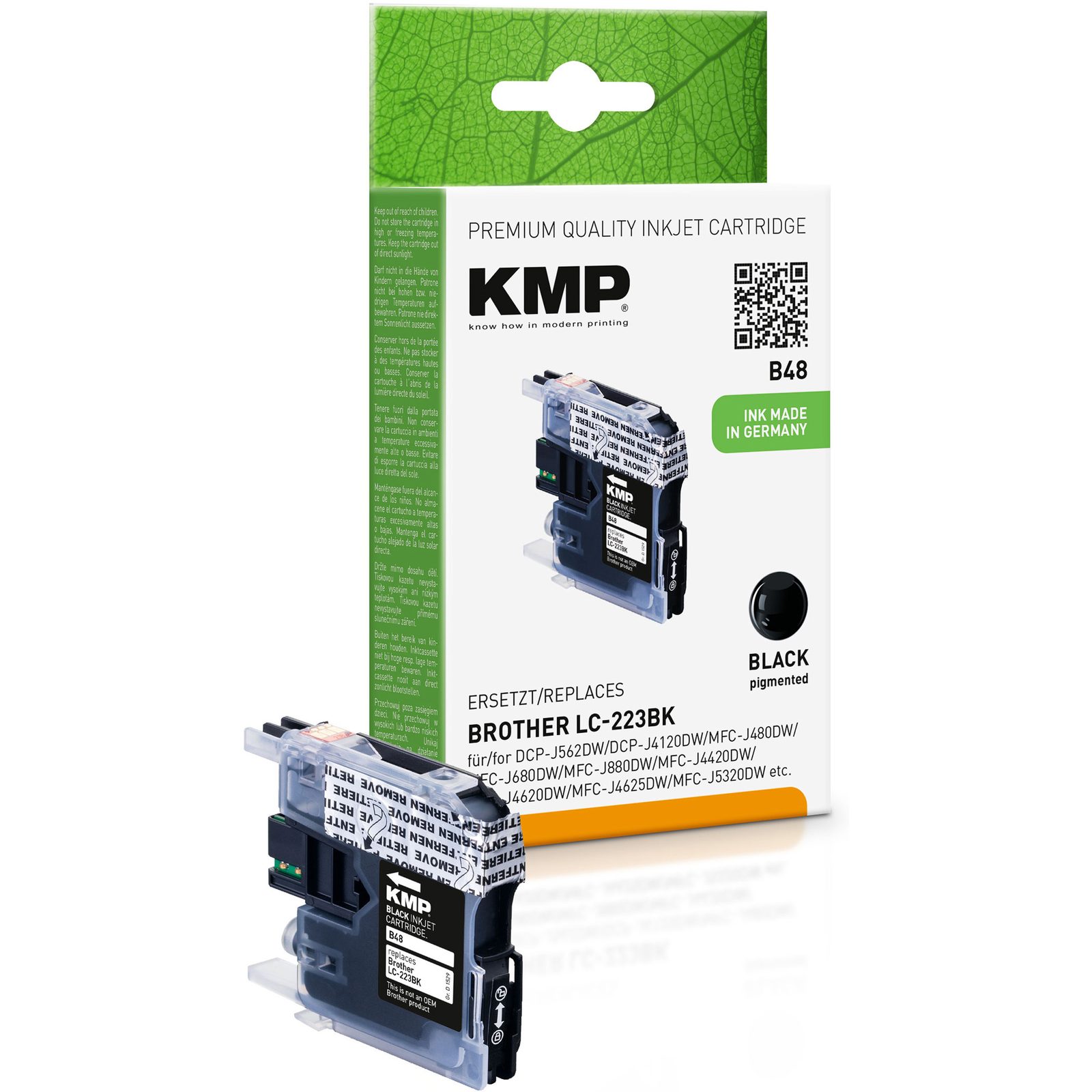 KMP B48 kompatibilní inkoustová kazeta Brother LC223BK, černá