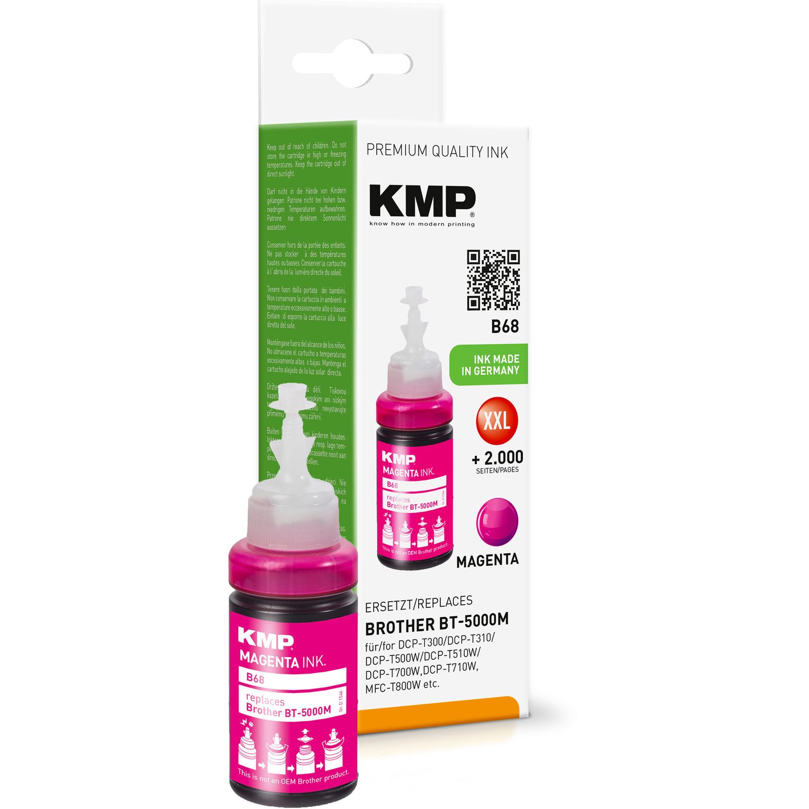 KMP B68 kompatibilní inkoustová kazeta Brother BT-6000M, purpurová