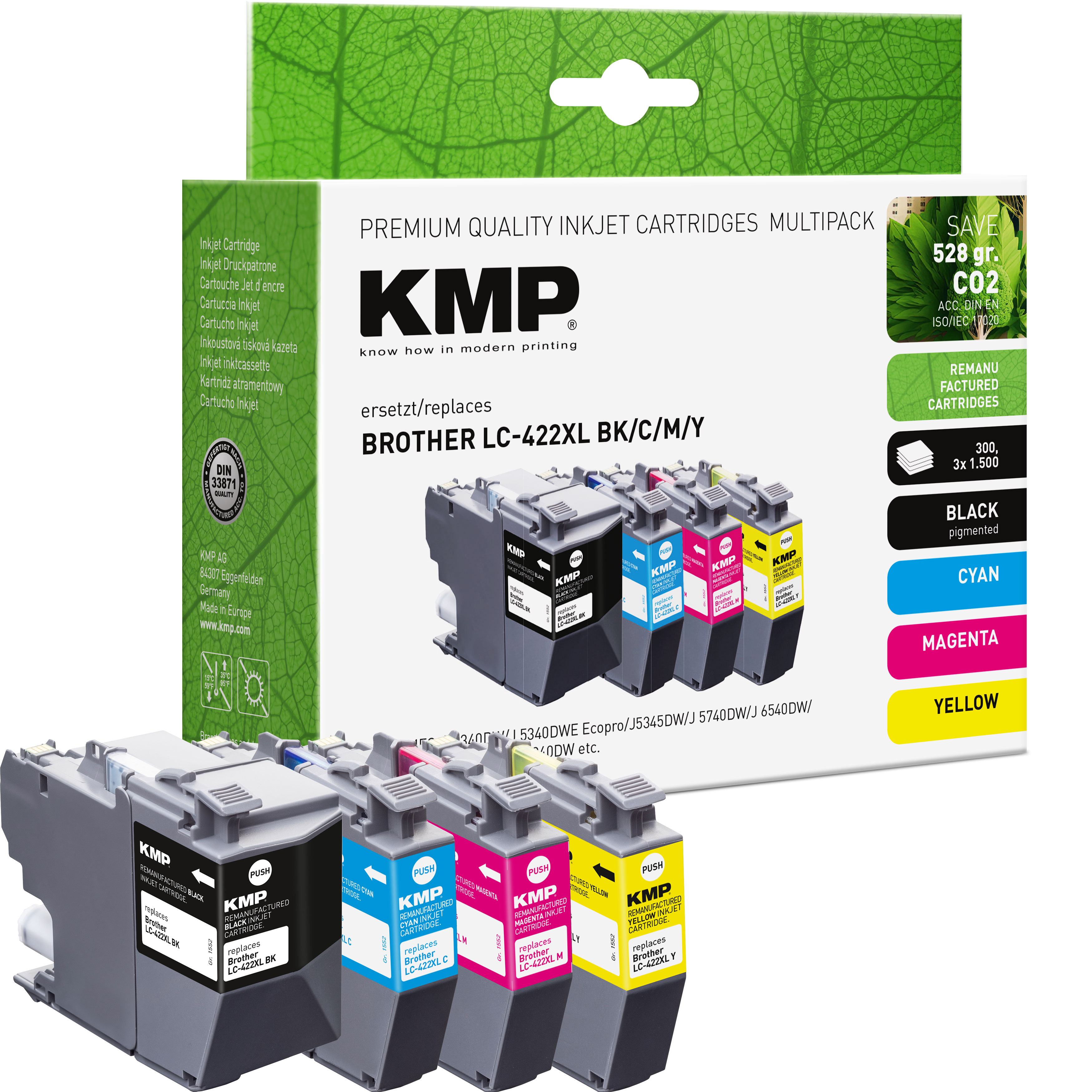 KMP B110 kompatibilní inkoustová kazeta Brother LC422XLM, purpurová