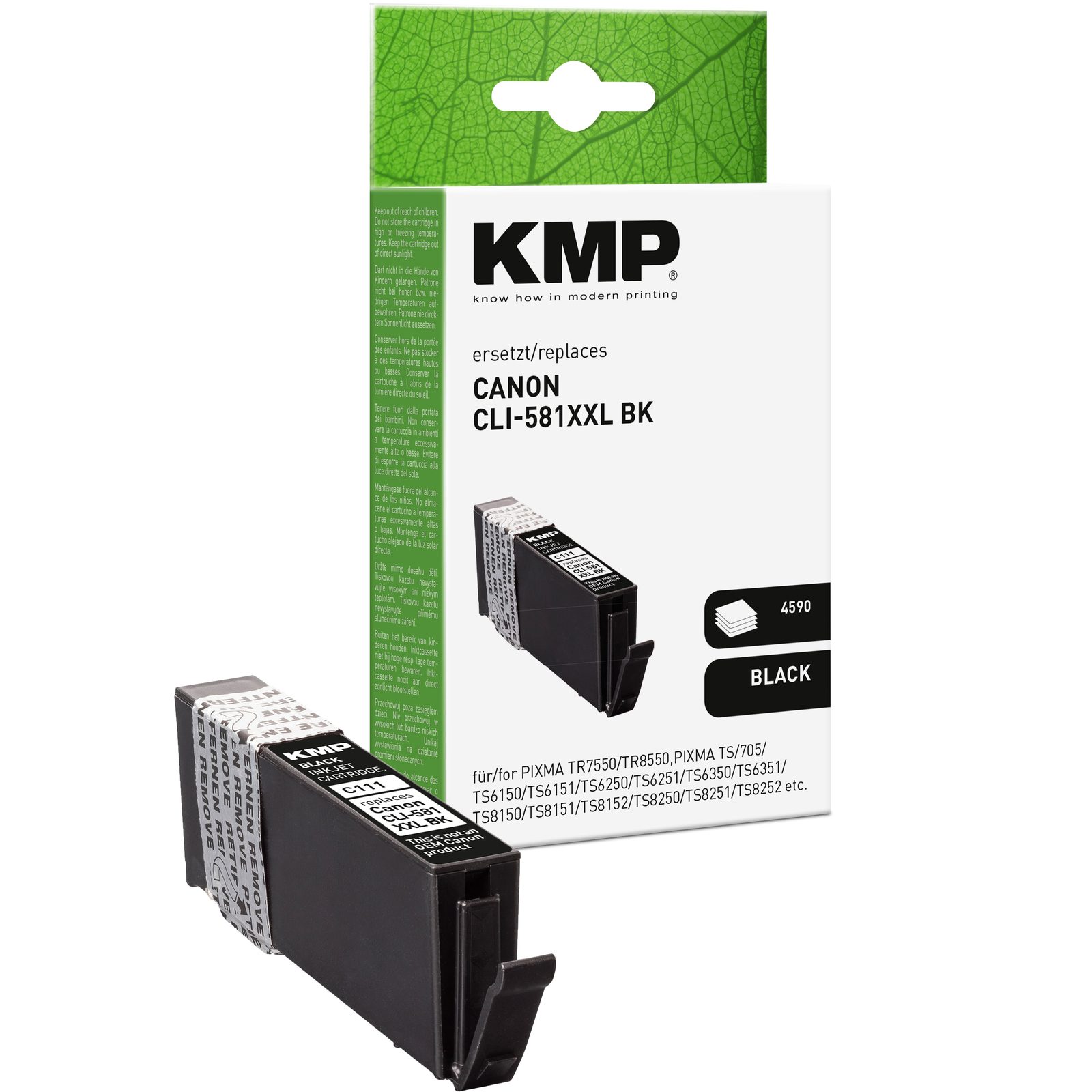 KMP C111 kompatibilní inkoustová kazeta Canon CLI-581XXL / 1998C001, černá