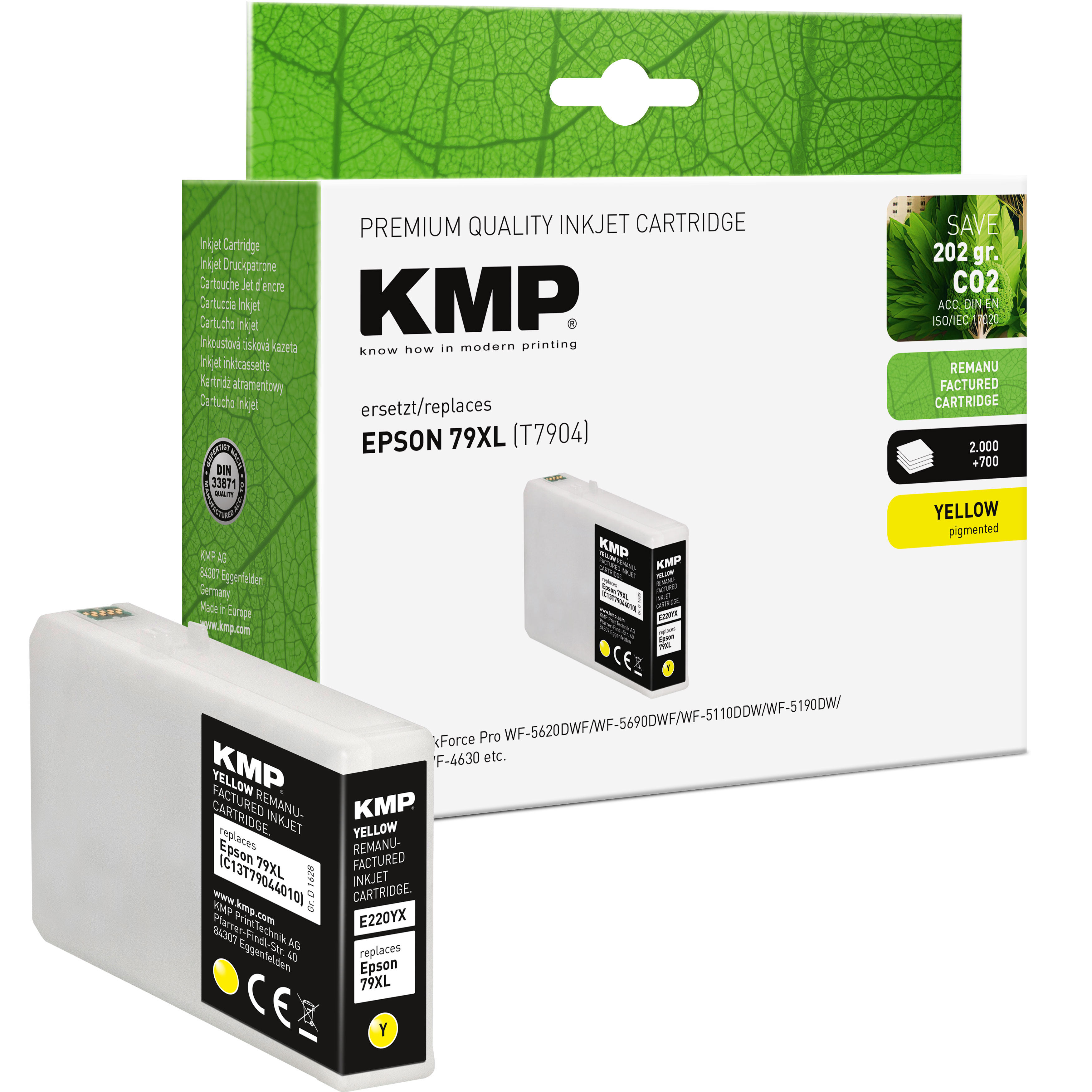 KMP E220YX kompatibilní inkoustová kazeta Epson 79XL (T7904), žlutá