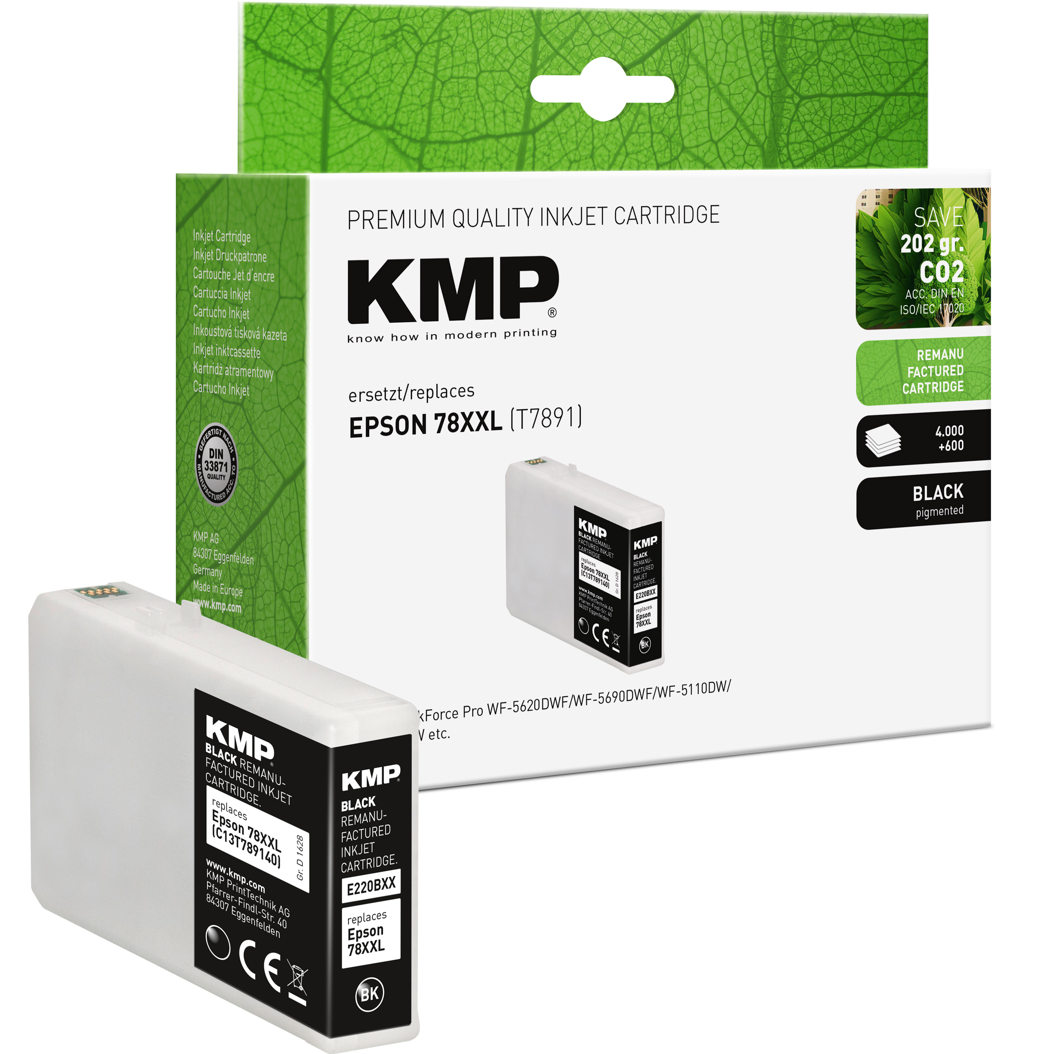 KMP E220BXX kompatibilní inkoustová kazeta Epson 78XXL (T7891), černá