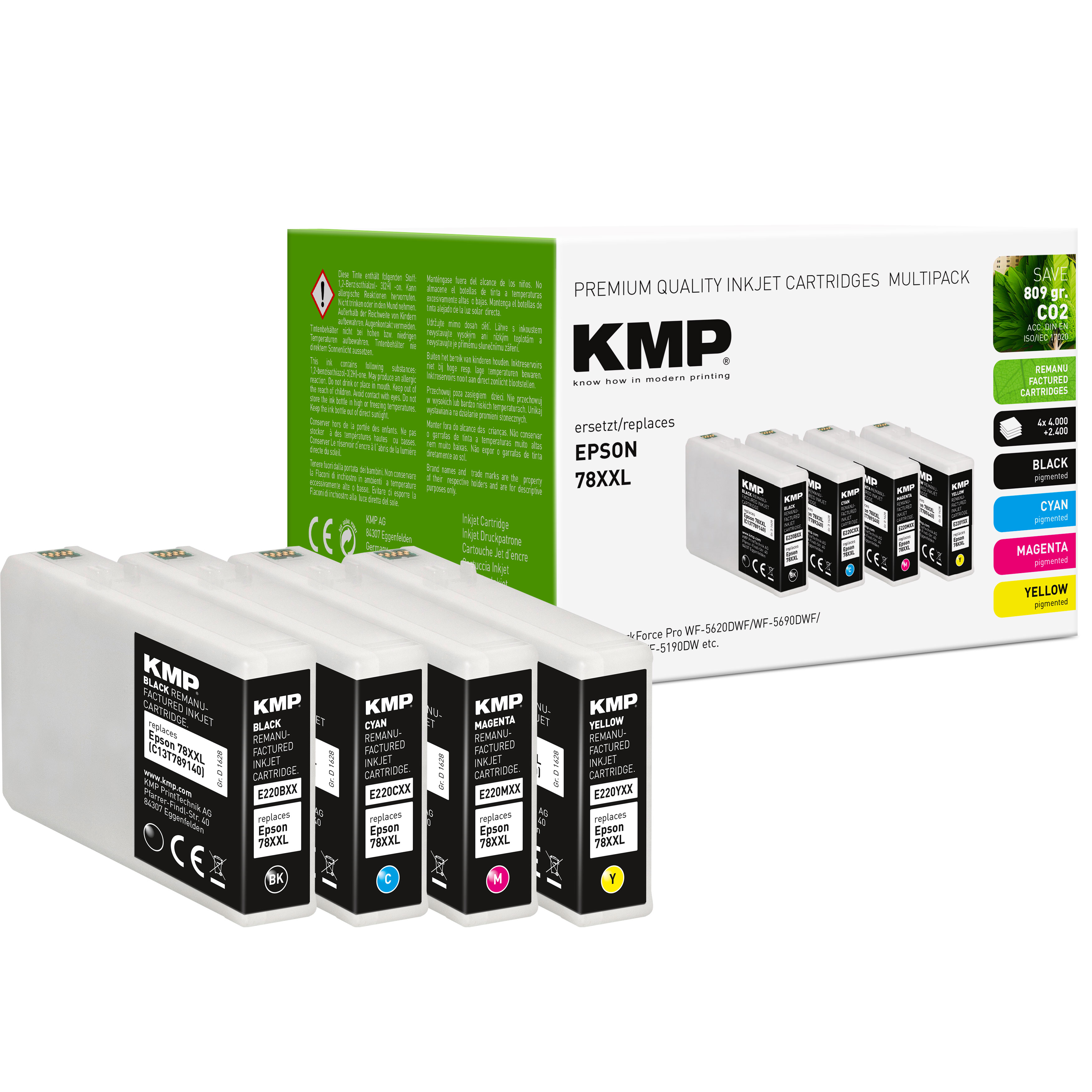 KMP E220MXX kompatibilní inkoustová kazeta Epson 78XXL (T7893), purpurová