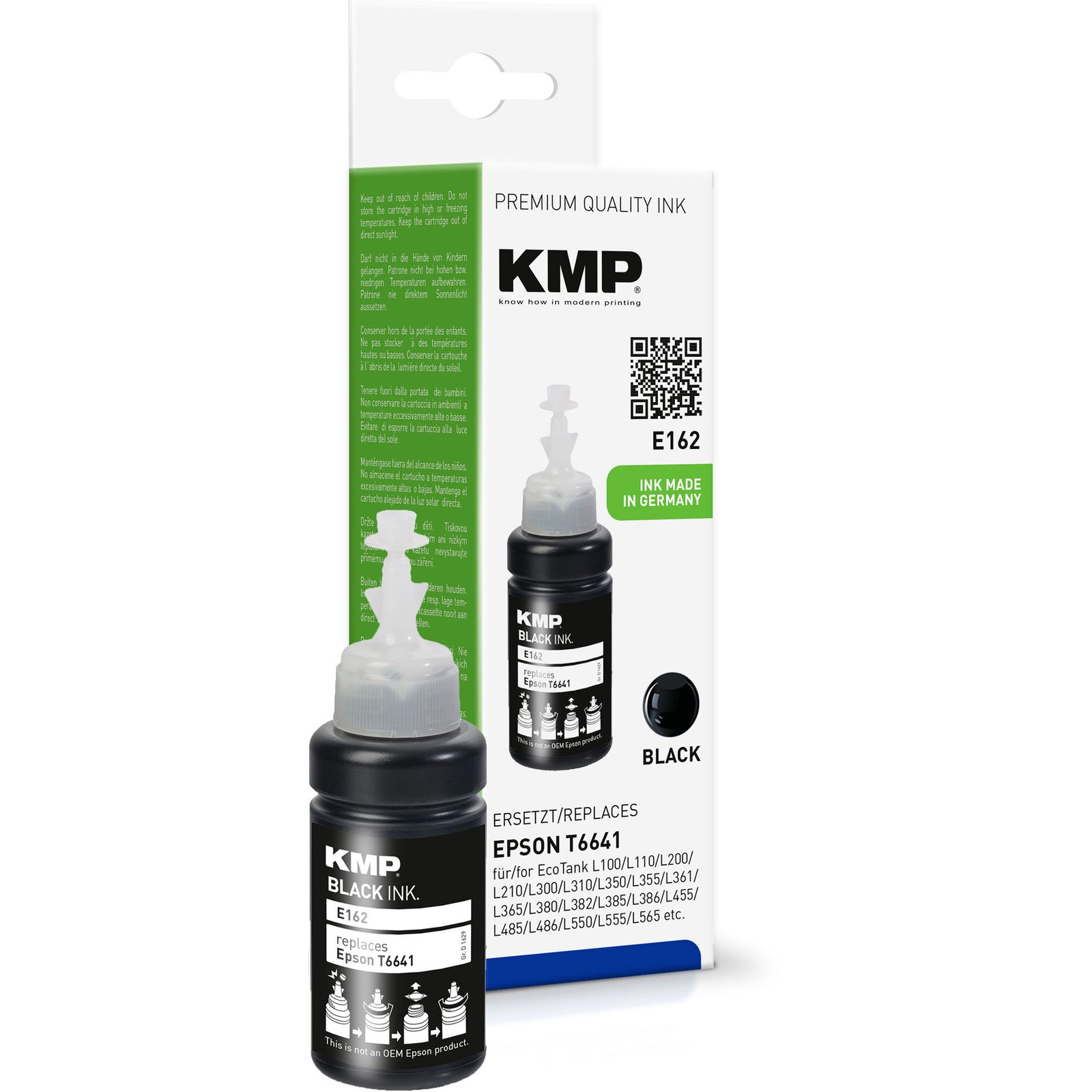 KMP E162 kompatibilní inkoustová kazeta Epson T6641, černá