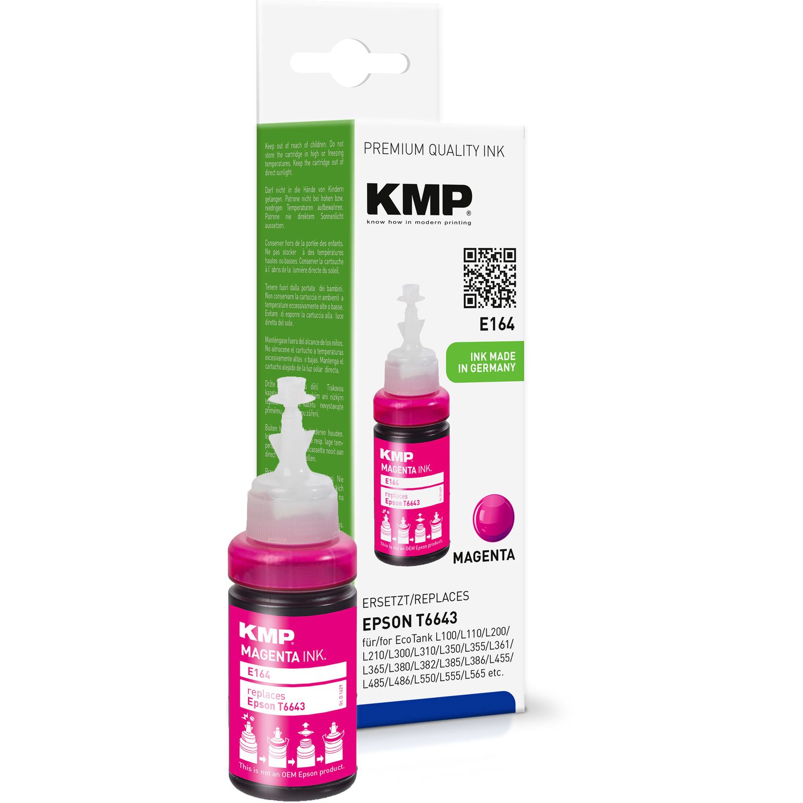 KMP E164 kompatibilní inkoustová kazeta Epson T6643, purpurová