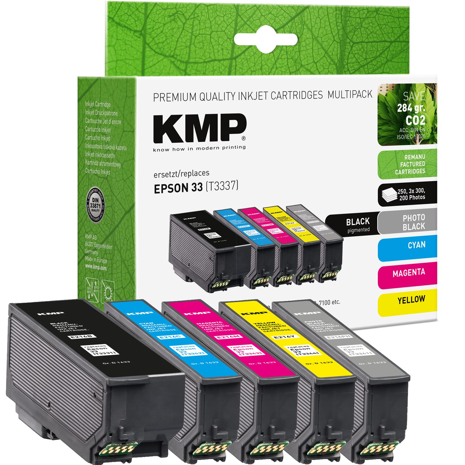 KMP E216V kompatibilní inkoustová kazeta Epson 33(T3337), černá