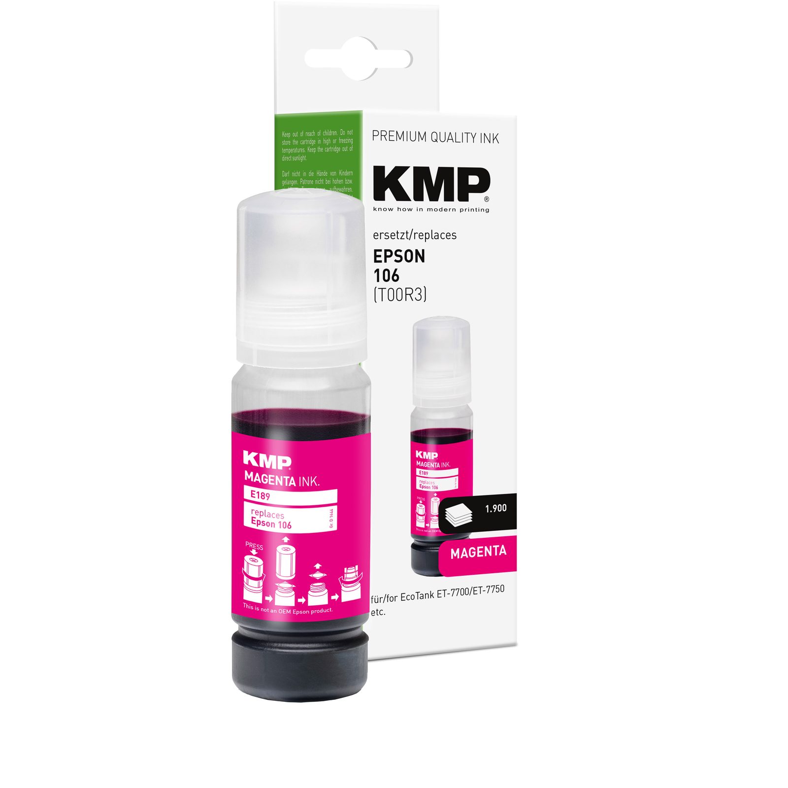 KMP E189 kompatibilní inkoustová kazeta Epson 106(T00R3), purpurová