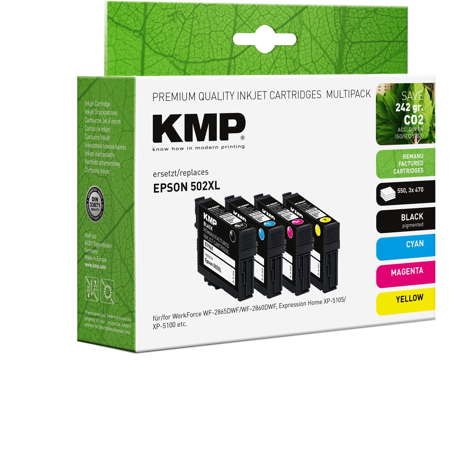 KMP E200XV renovovaná sada inkoustových náplní Epson 502XL, CMYK
