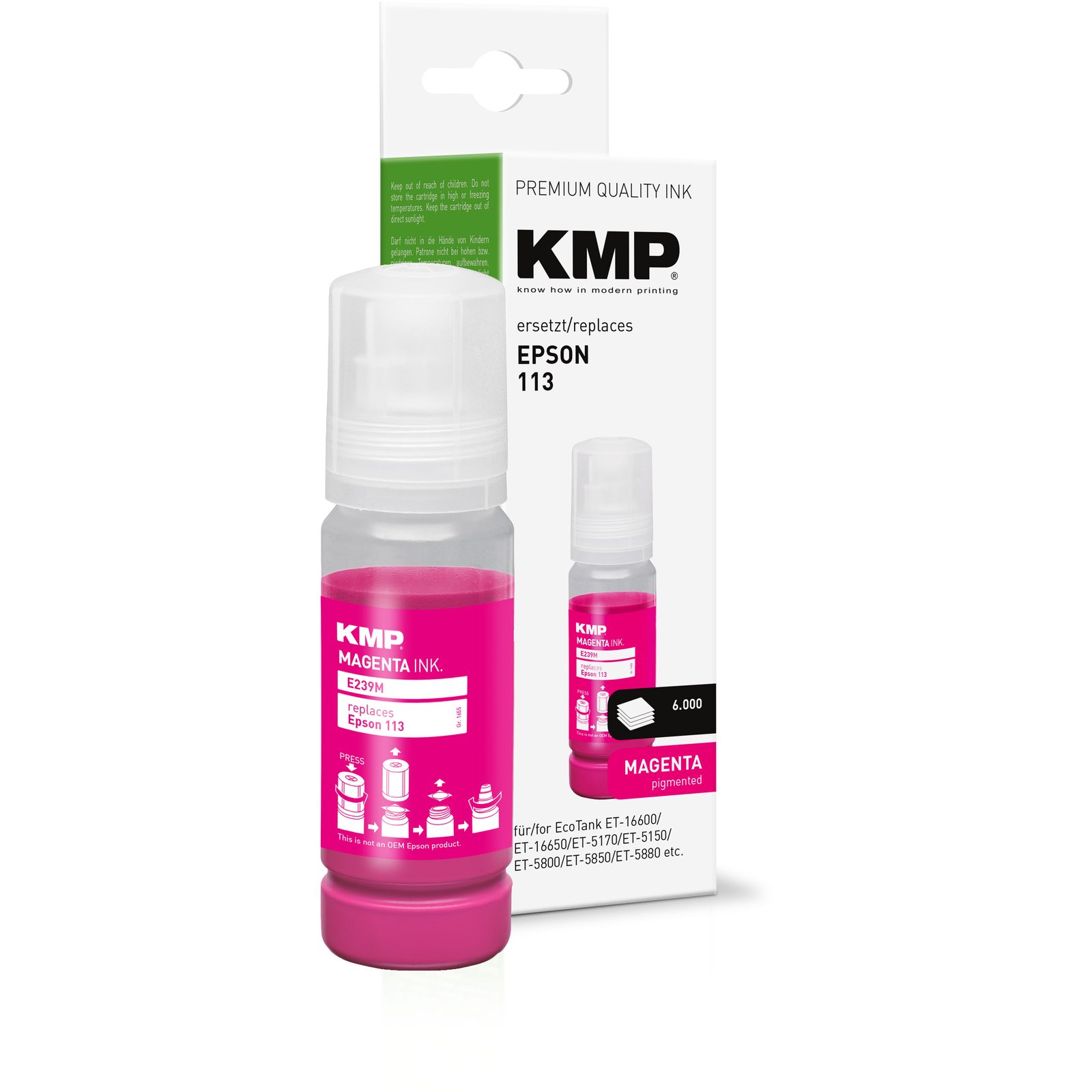 KMP E239M kompatibilní inkoustová kazeta Epson 113, purpurová