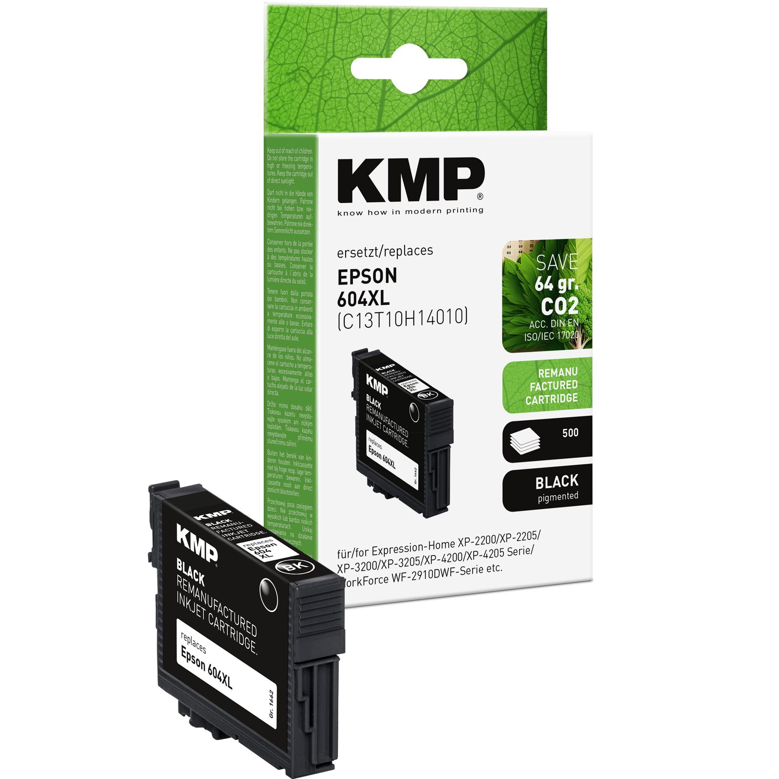 KMP E303B renovovaná inkoustová kazeta Epson 604XL (T10H1), černá