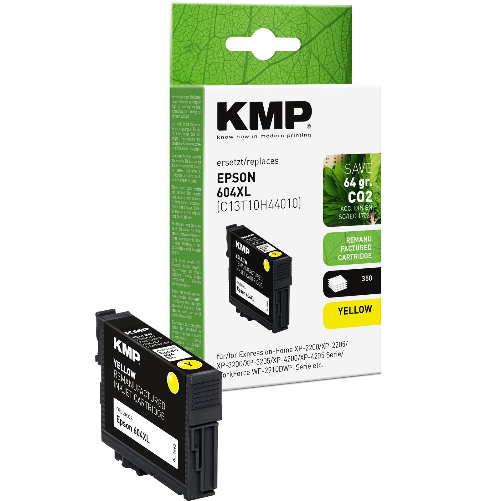 KMP E303Y renovovaná inkoustová kazeta Epson 604XL (T10H4), žlutá