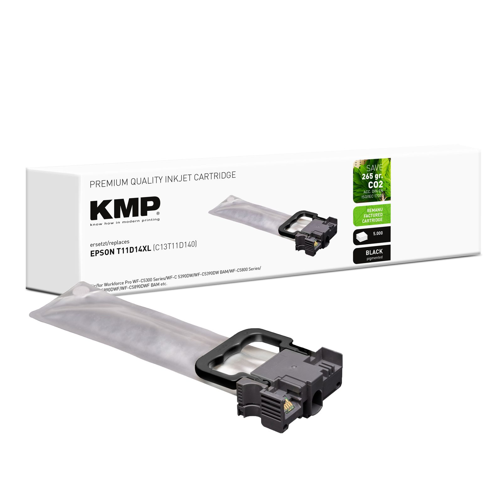 KMP E301B renovovaná inkoustová kazeta Epson T11D14XL (C13T11D14), černá