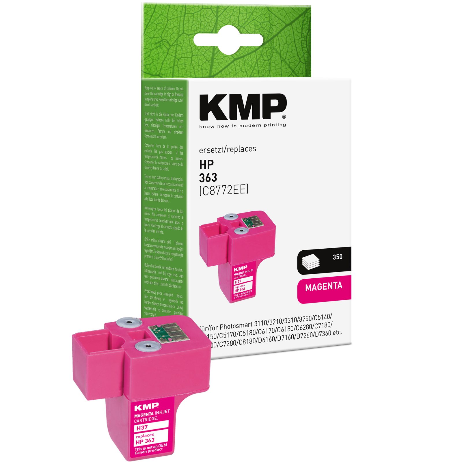 KMP H37 inkoustová kazeta inkoustová kazeta HP 363 (C8772EE), purpurová