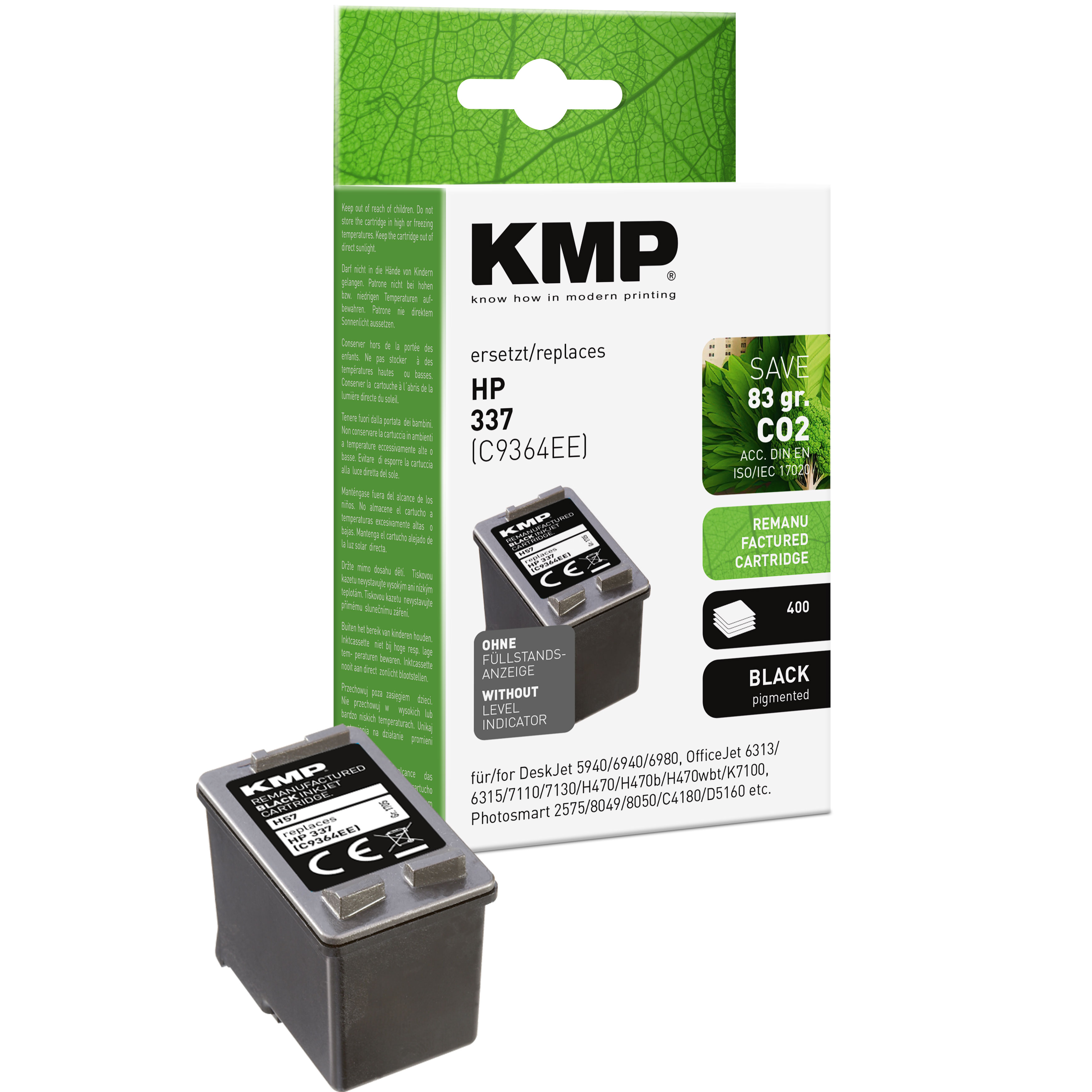 KMP H57 inkoustová kazeta inkoustová kazeta HP 337 (C9364EE), černá