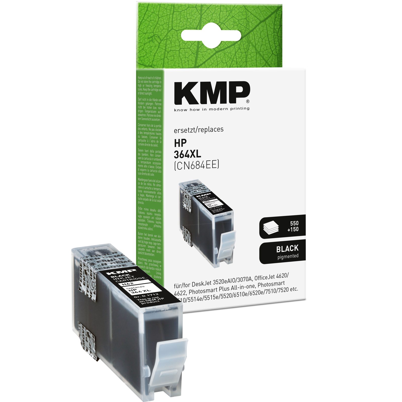 KMP H62 inkoustová kazeta inkoustová kazeta HP 364XL (CN684EE), černá