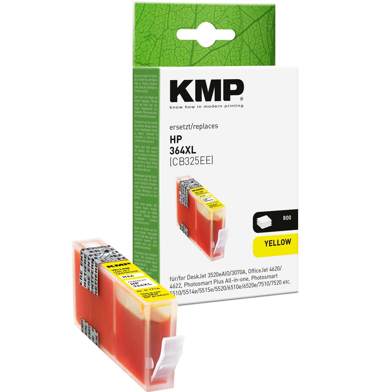 KMP H66 inkoustová kazeta inkoustová kazeta HP 364XL (CB325EE), žlutá