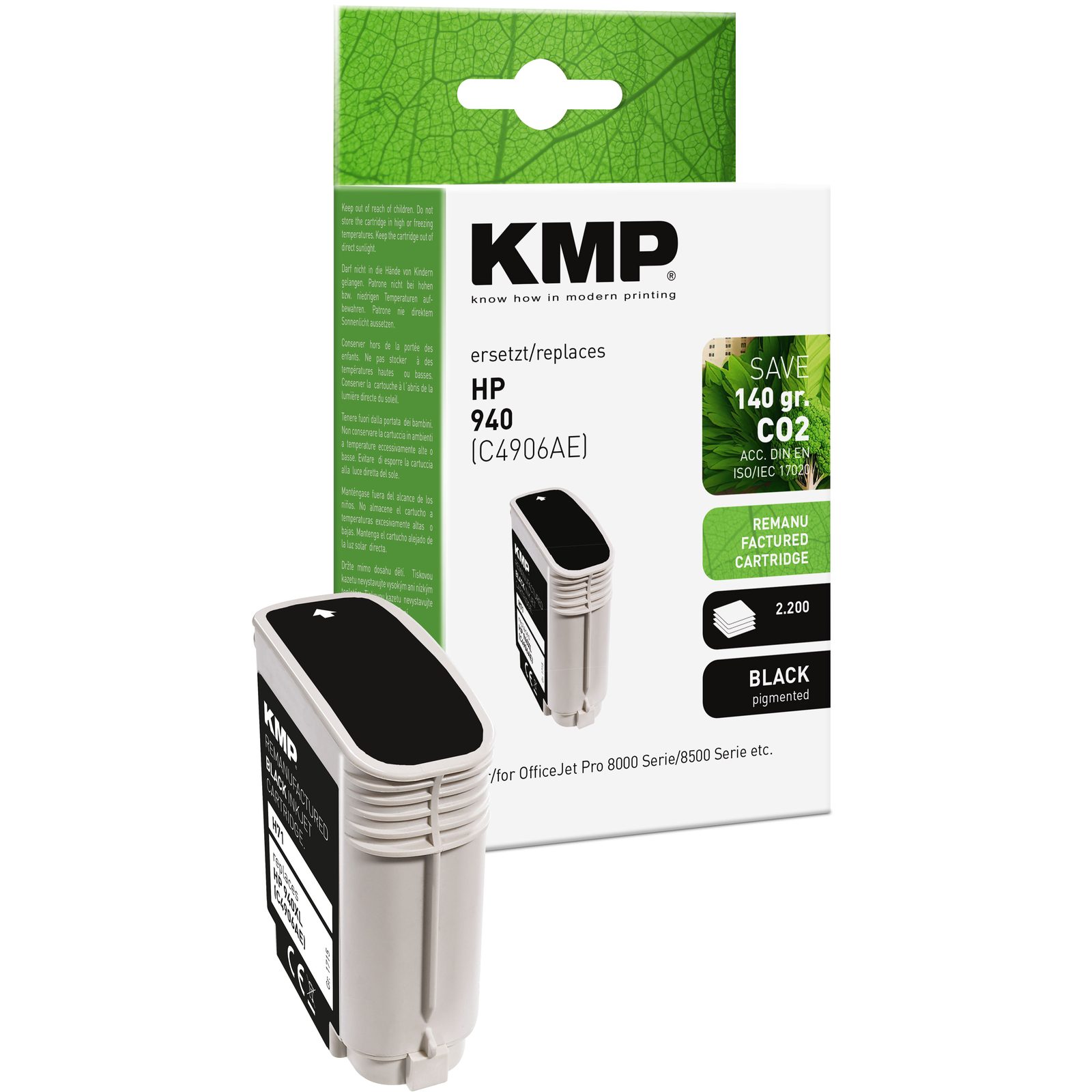 KMP H71 inkoustová kazeta inkoustová kazeta HP 940XL (C4906AE), černá