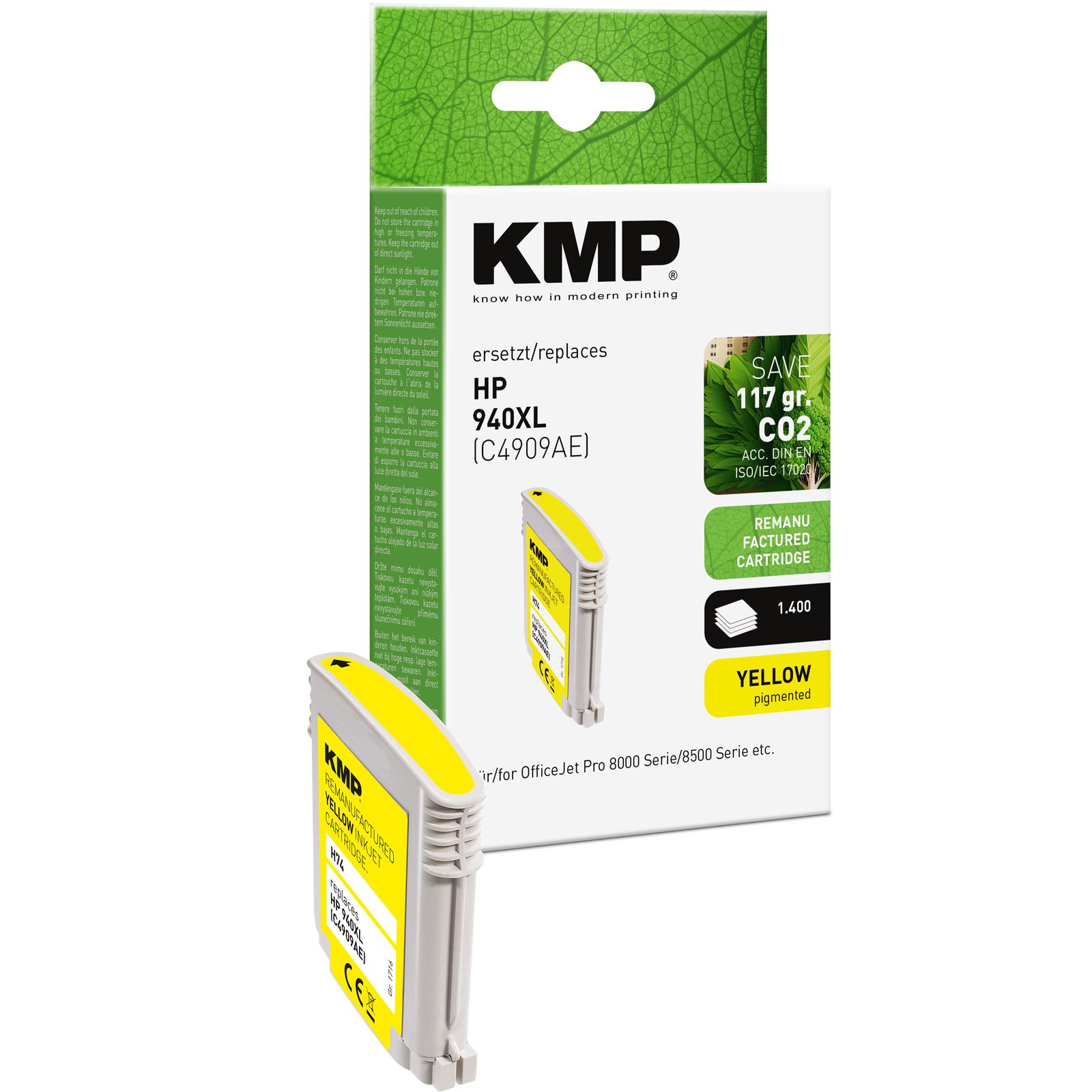 KMP H74 inkoustová kazeta inkoustová kazeta HP 940XL (C4909AE), žlutá