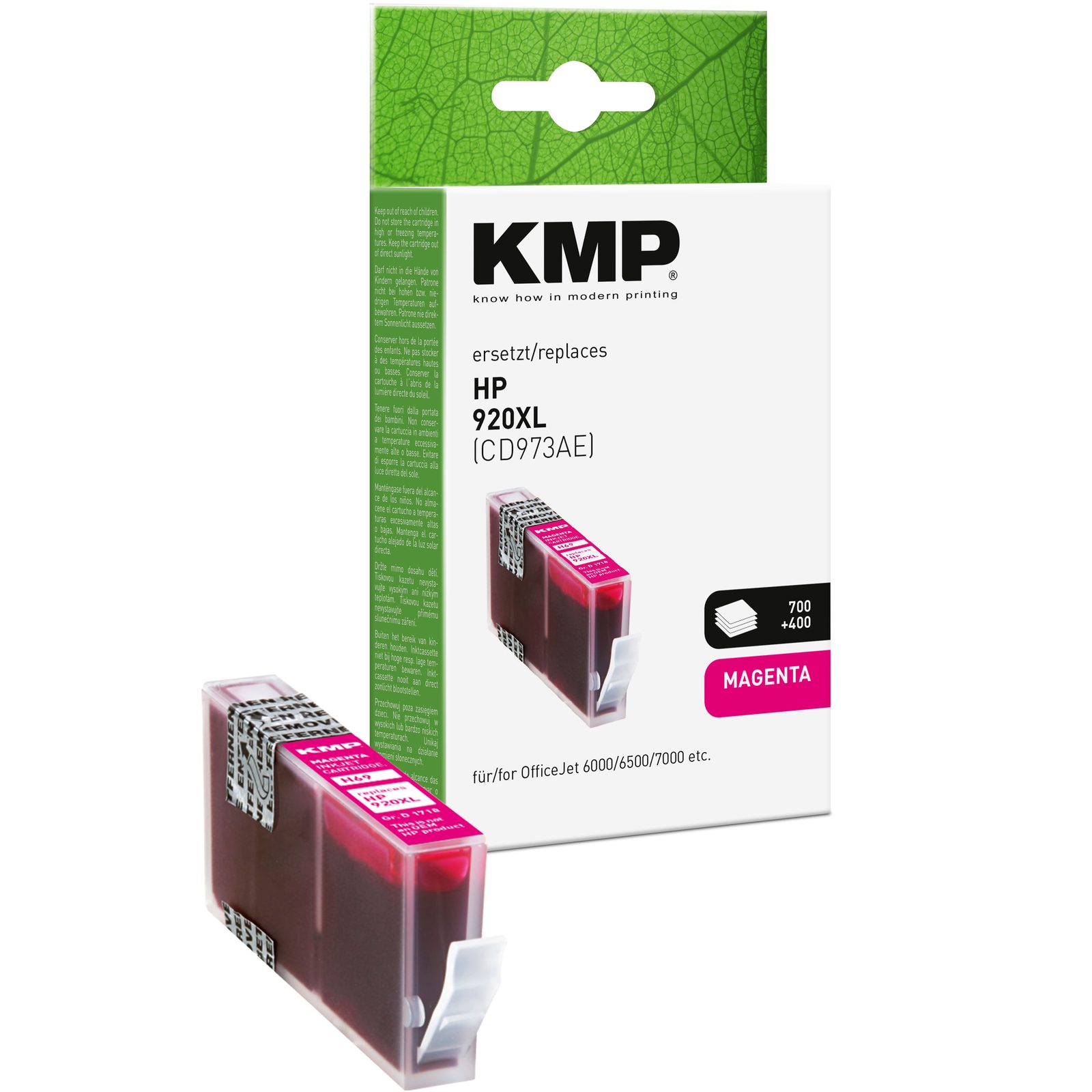 KMP H69 inkoustová kazeta inkoustová kazeta HP 920XL (CD973AE), purpurová